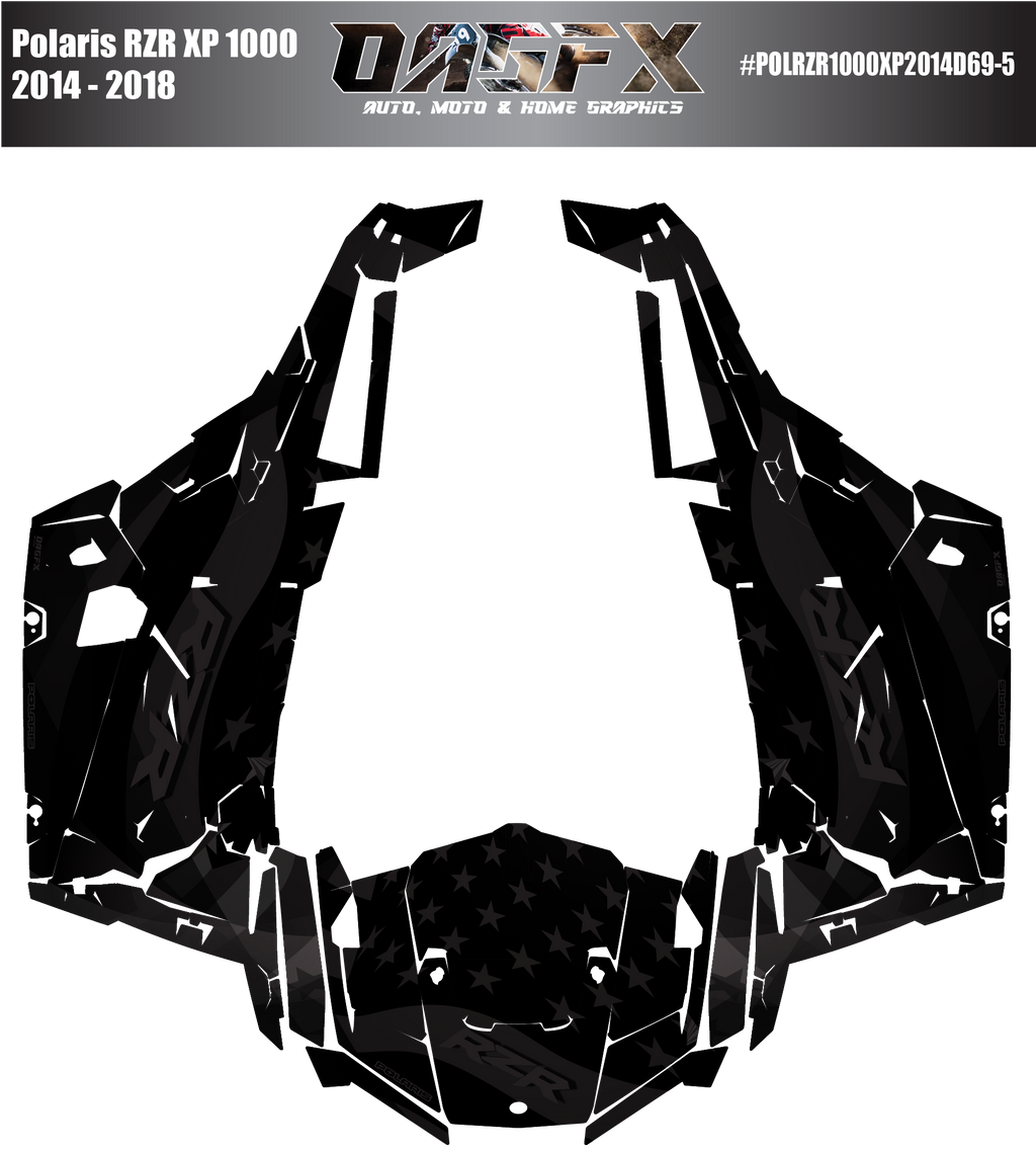 2014 - 2018 Polaris RZR XP 1000 Graphics Kit D69-5 USA Flag Stealth Now Available in Holographic