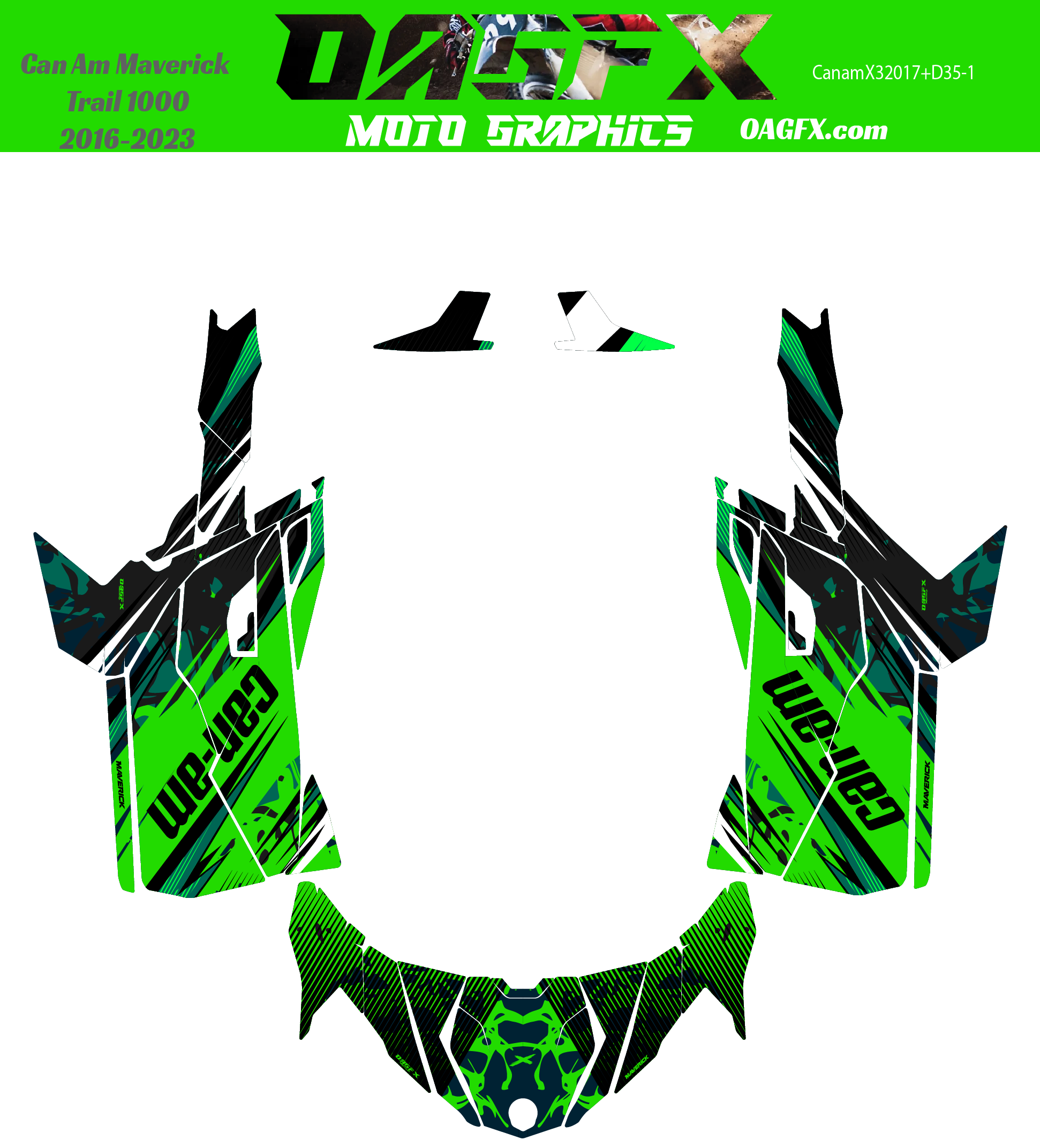 2016-2023 Can Am Maverick Trail 1000 Graphics Kit D35-1