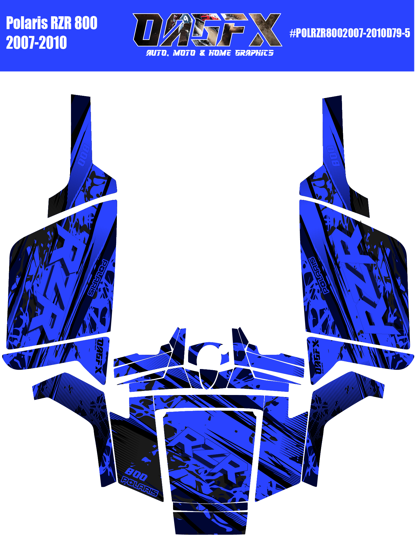 2007 - 2010 Polaris RZR 800 Graphics Kit D79-5