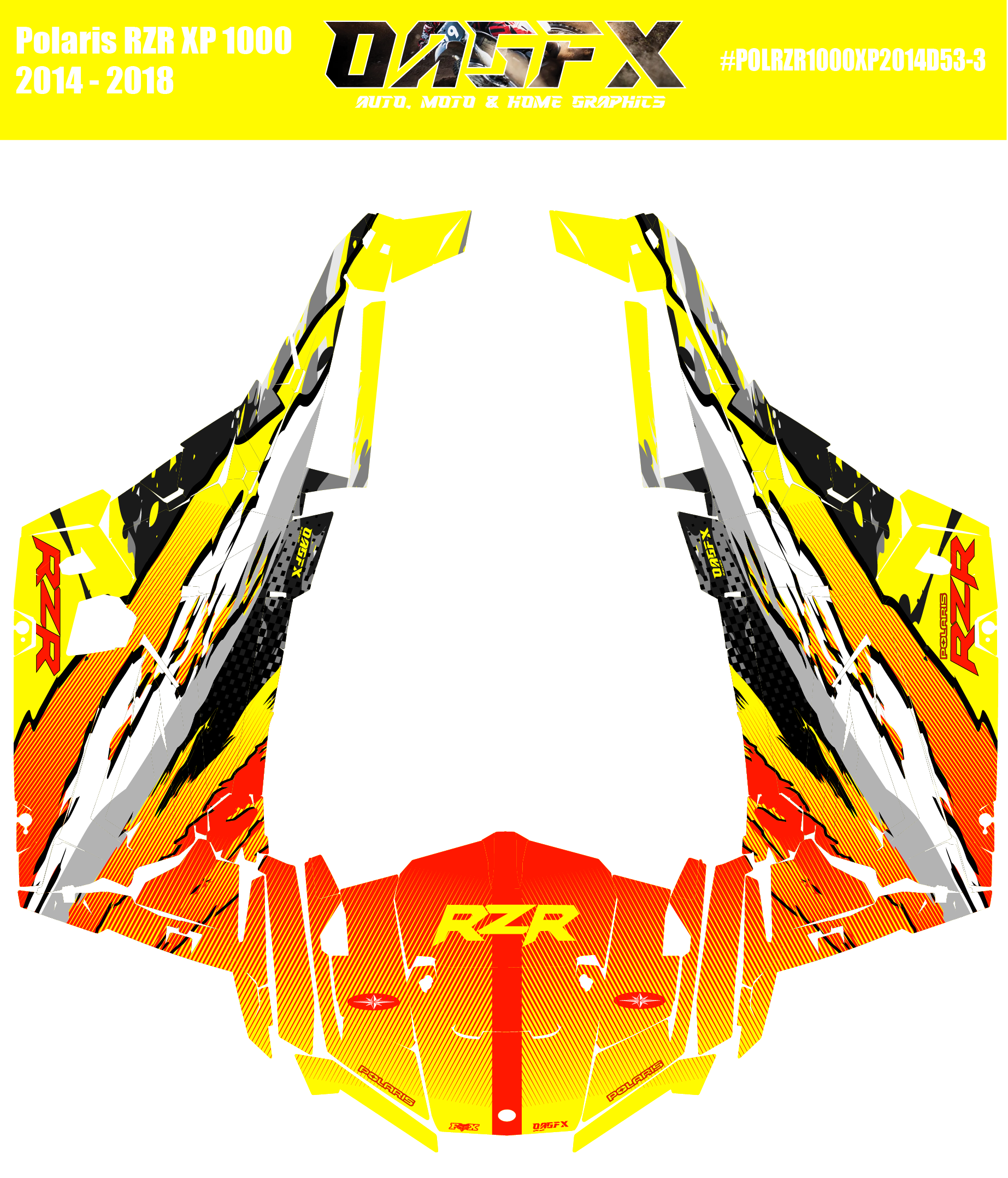 2014 - 2018 Polaris RZR XP 1000 Graphics Kit D53-3 Wild