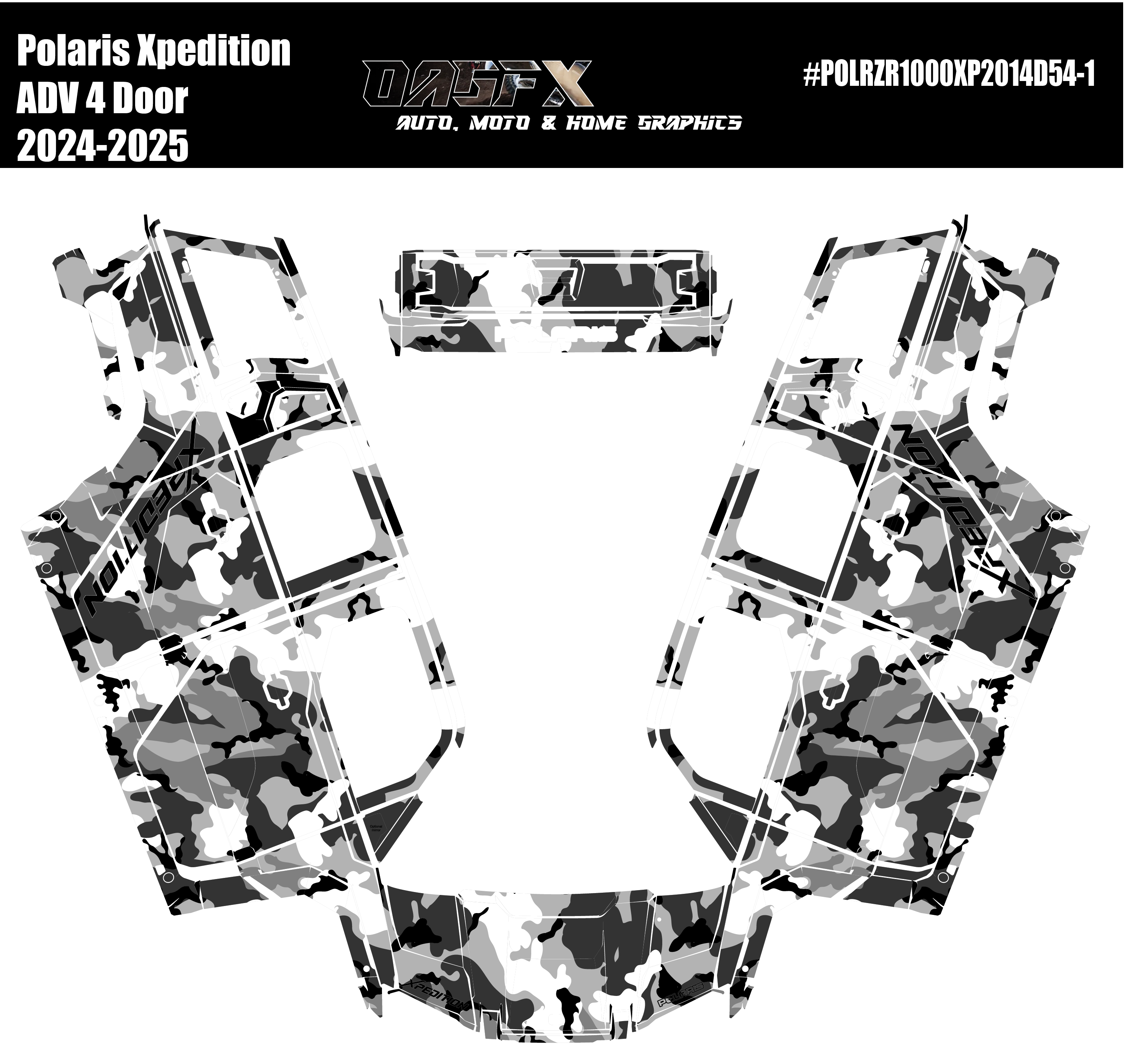 2024-2025 Polaris Xpedition ADV 4 Door Graphics D54-1 Light Camo
