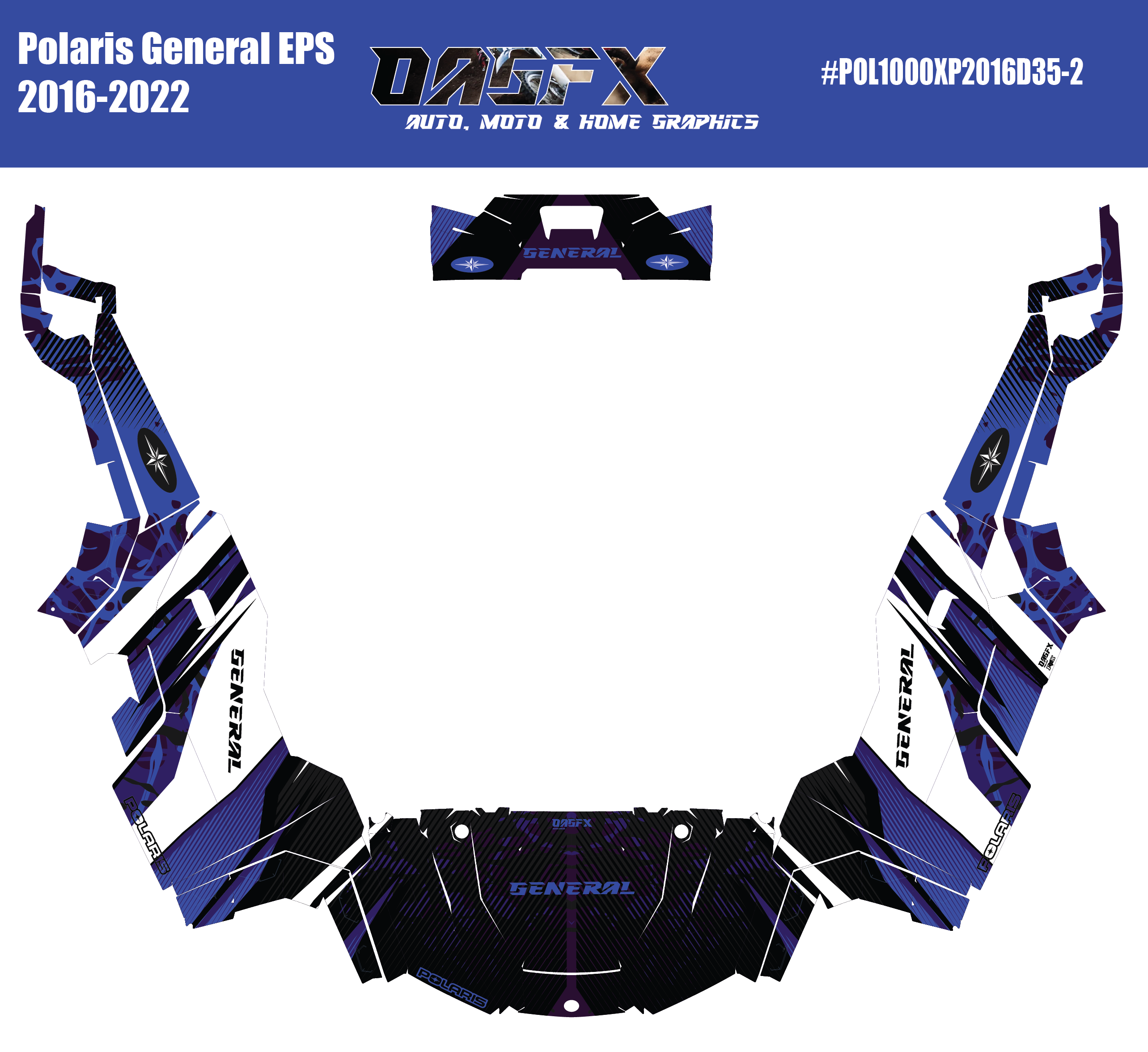 2016-2022 Polaris General EPS 1000 Graphics Kit D35-2