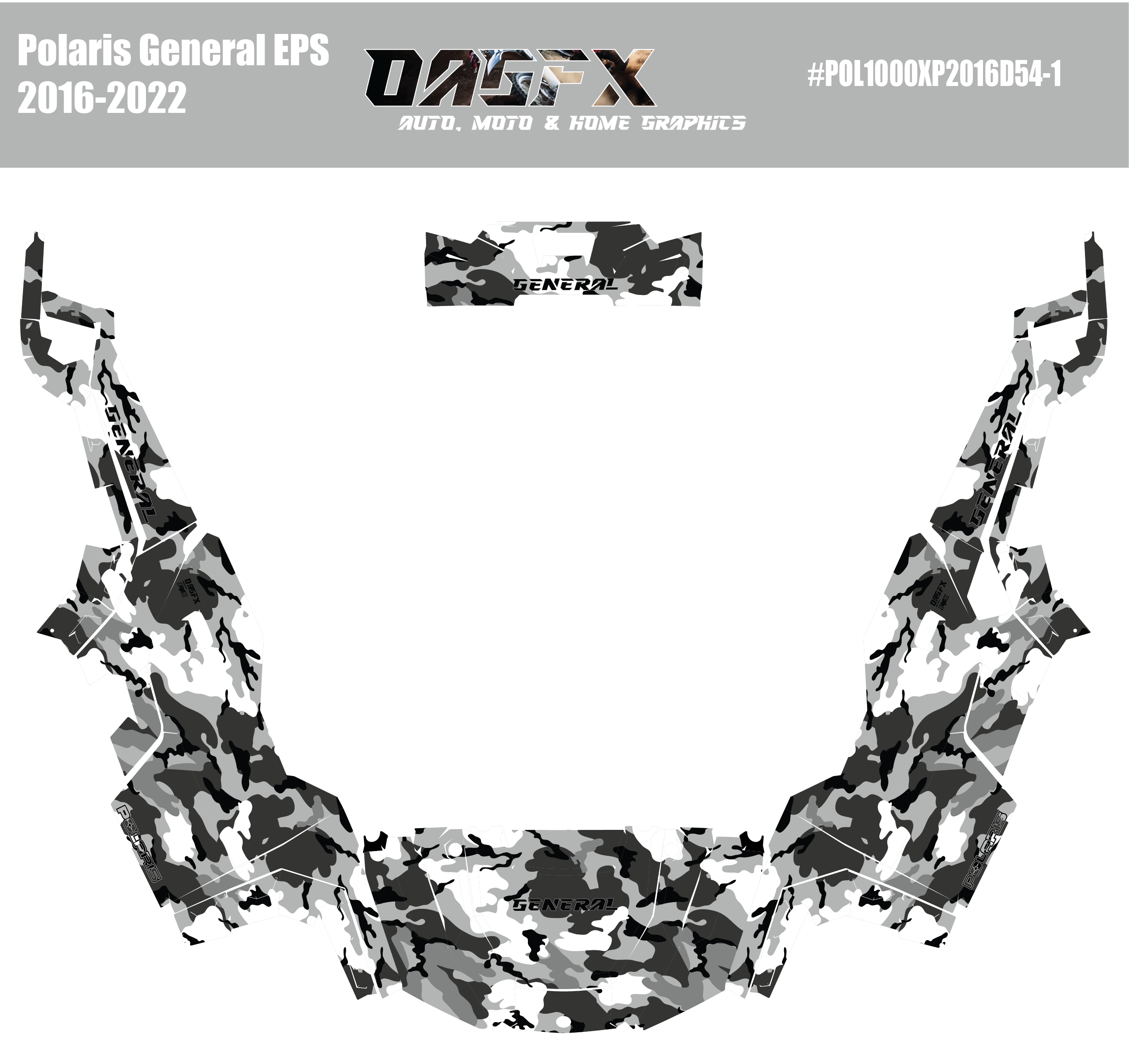 2016-2022 Polaris General EPS 1000 Graphics Kit D54-1 Camo