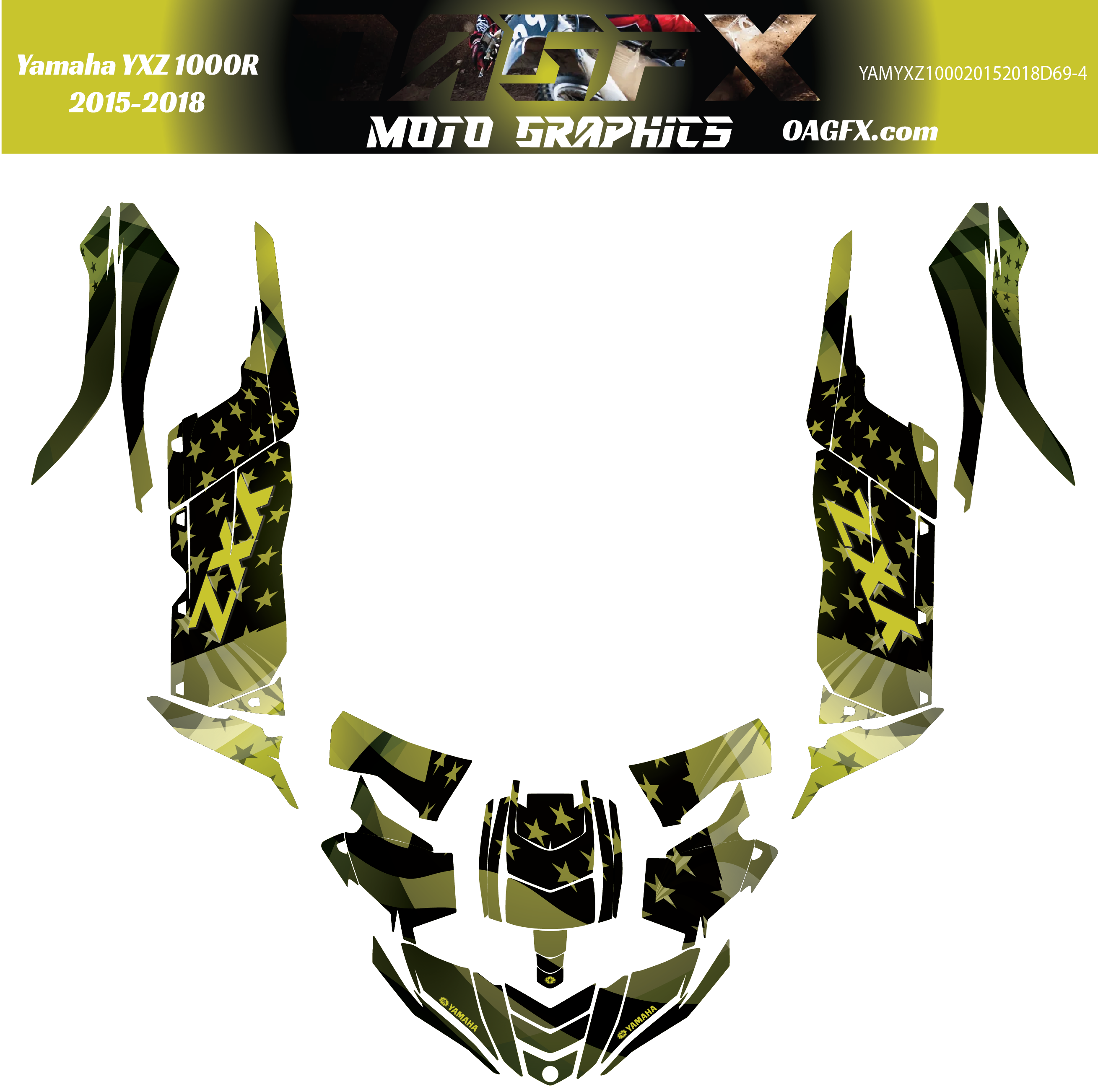 2015 - 2018 OAGFX Yamaha YXZ 1000 Graphics Kit D69-4 USA Flag