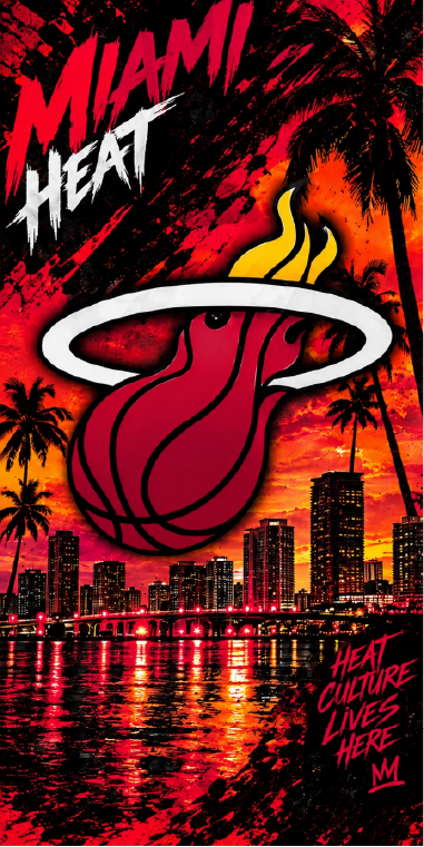 Corn Hole Board Wrap - Miami Heat Set Cornhole