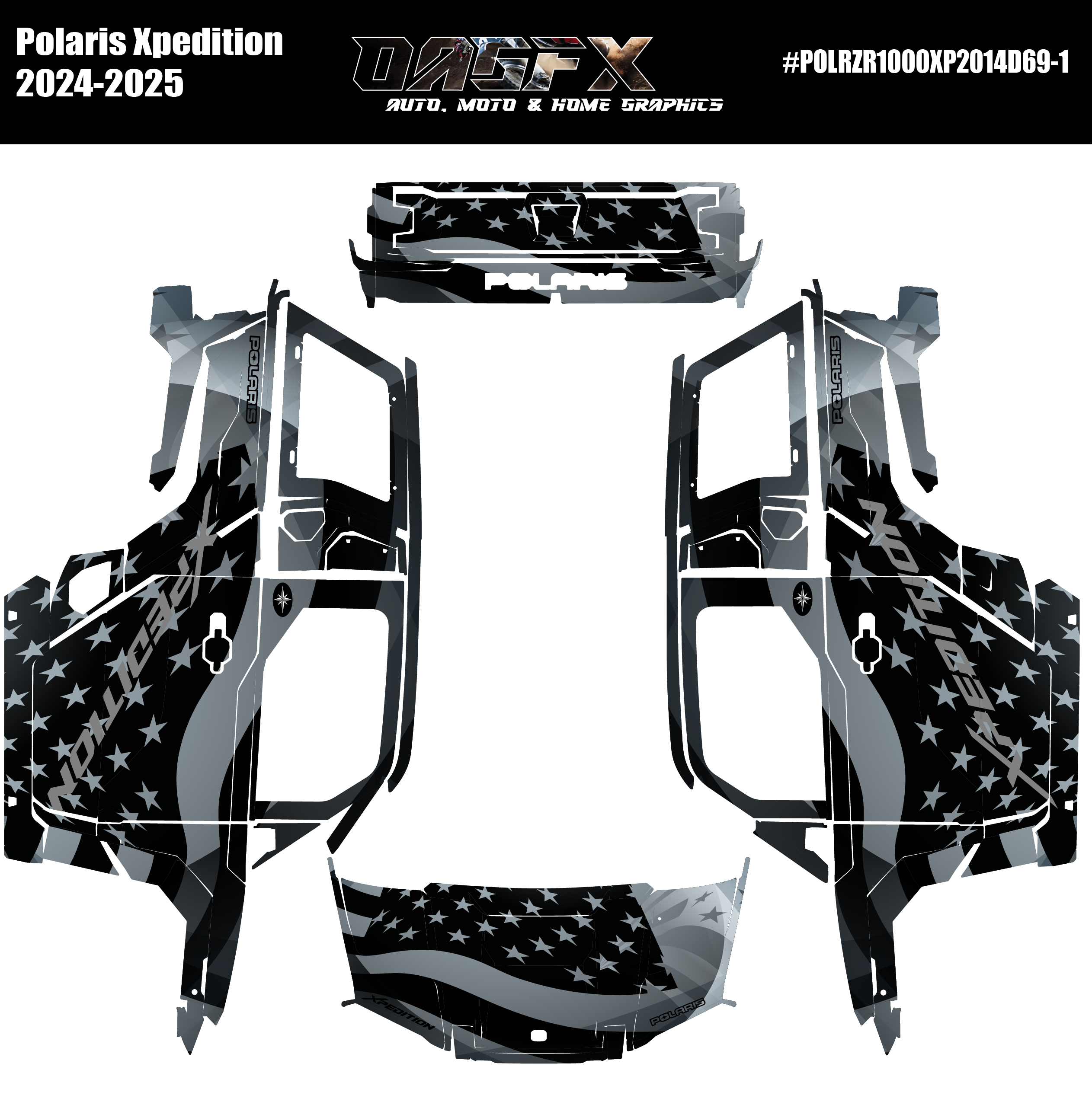 2024-2025 Polaris Xpedition Graphics D69-1 USA Flag