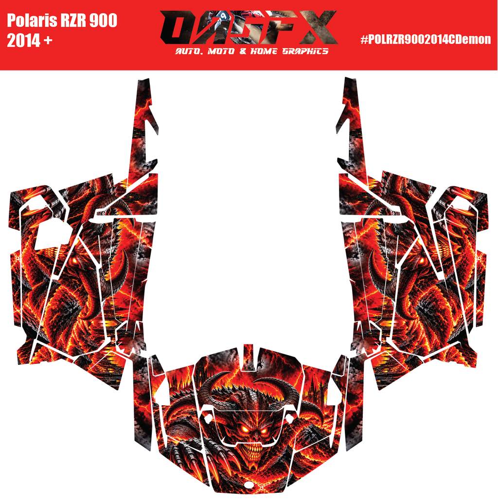 2014 + Polaris RZR 900 Demon/Devil Graphics Kit Demon