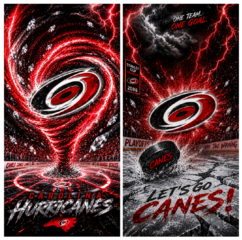 Corn Hole Board Wrap - Carolina Hurricanes Cornhole Skin Wild