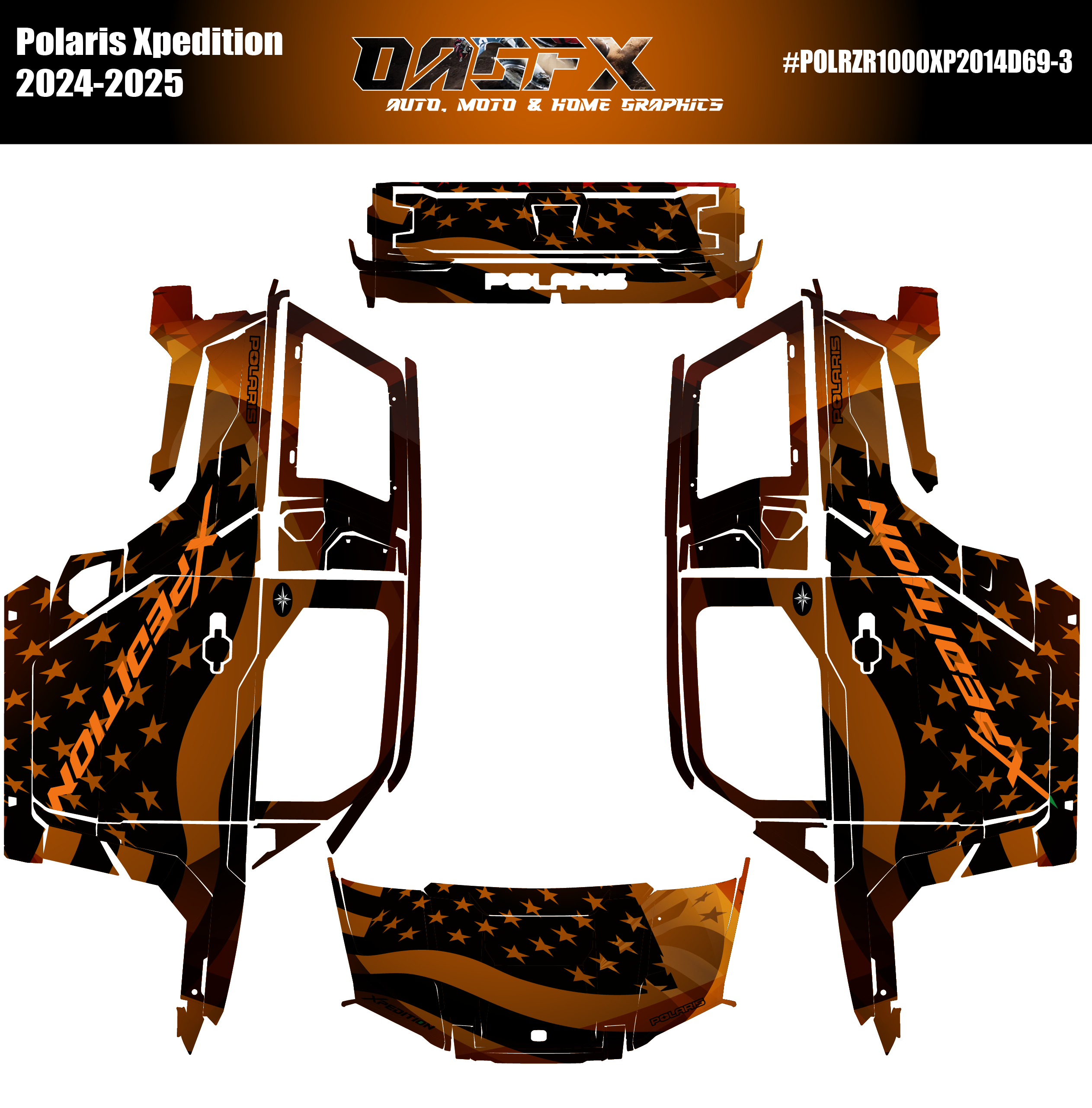 2024-2025 Polaris Xpedition Graphics D69-3 USA Flag
