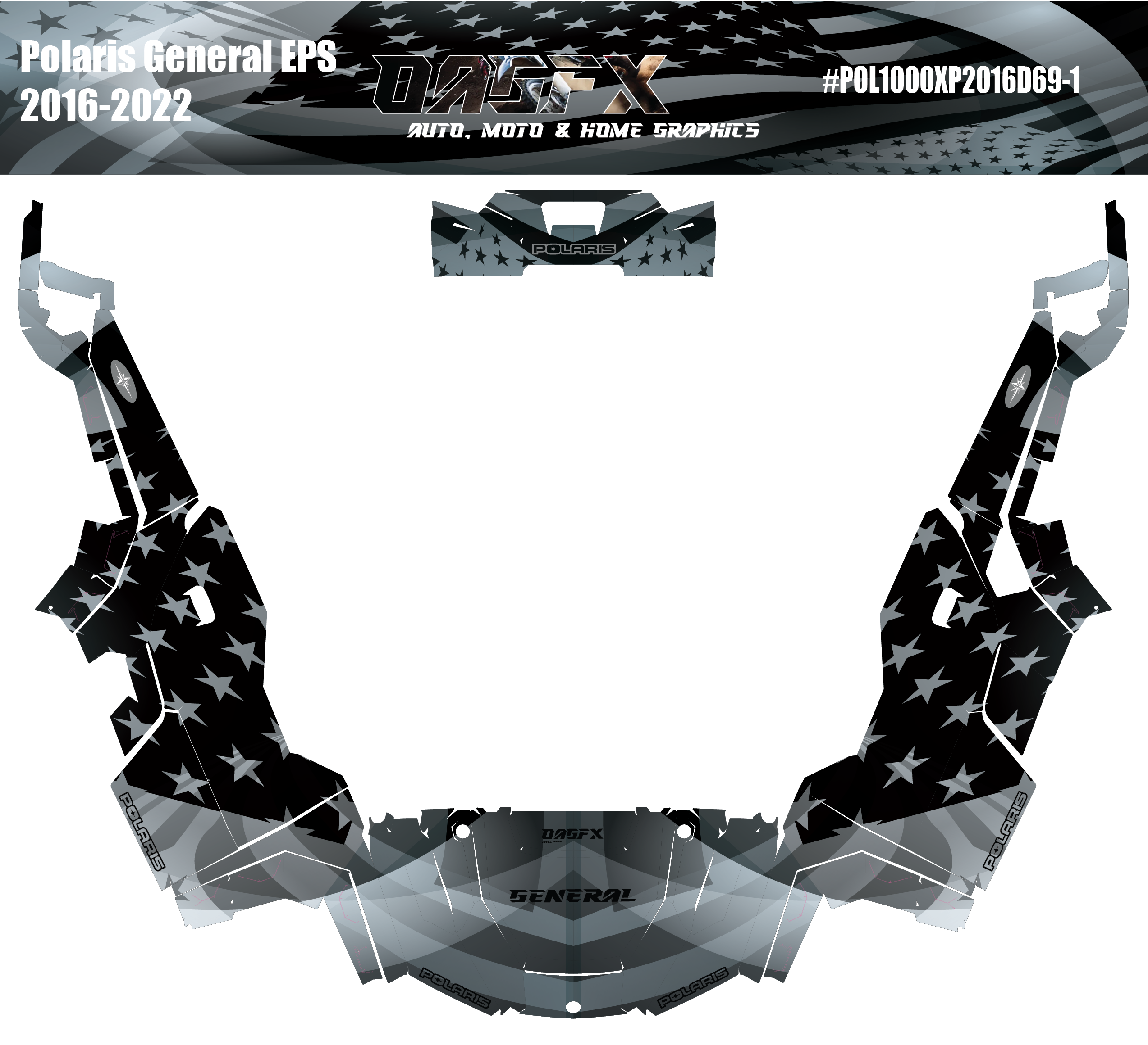 2016-2022 Polaris General EPS 1000 Graphics Kit D69-1 USA