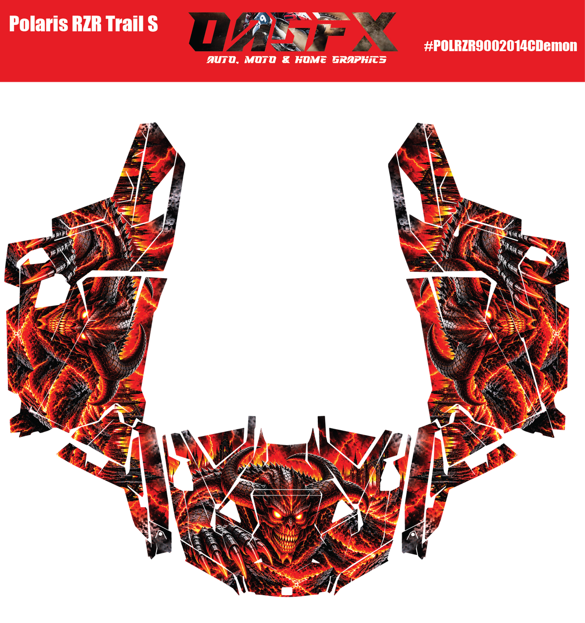 Polaris RZR Trail S Demon/Devil Graphics Kit Demon