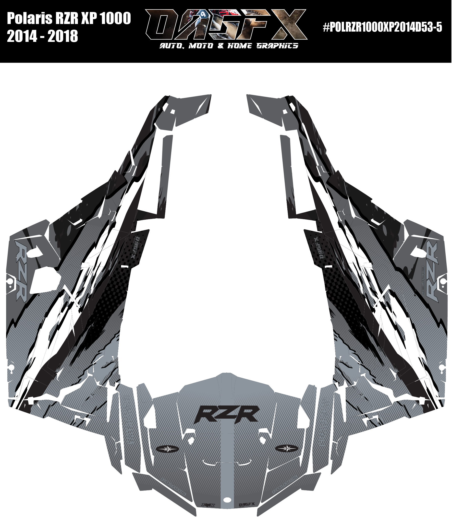 2014 - 2018 Polaris RZR XP 1000 Graphics Kit D53-5 Wild