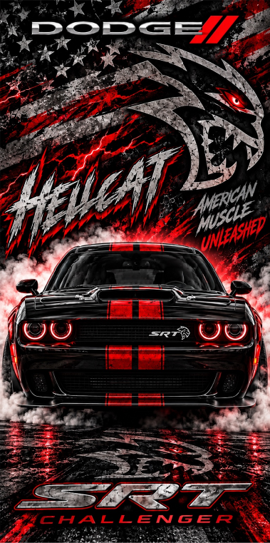 Corn Hole Board Wrap - Dodge Challenger Hellcat Cornhole Skins