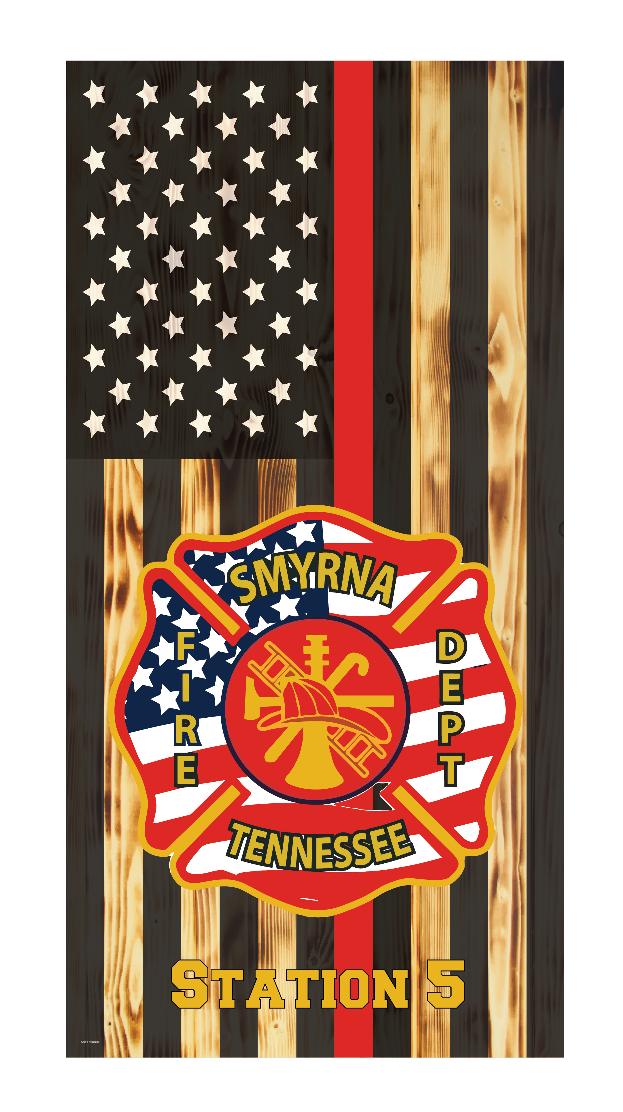 Fire Fighter Cornhole Board Skins (Pair)