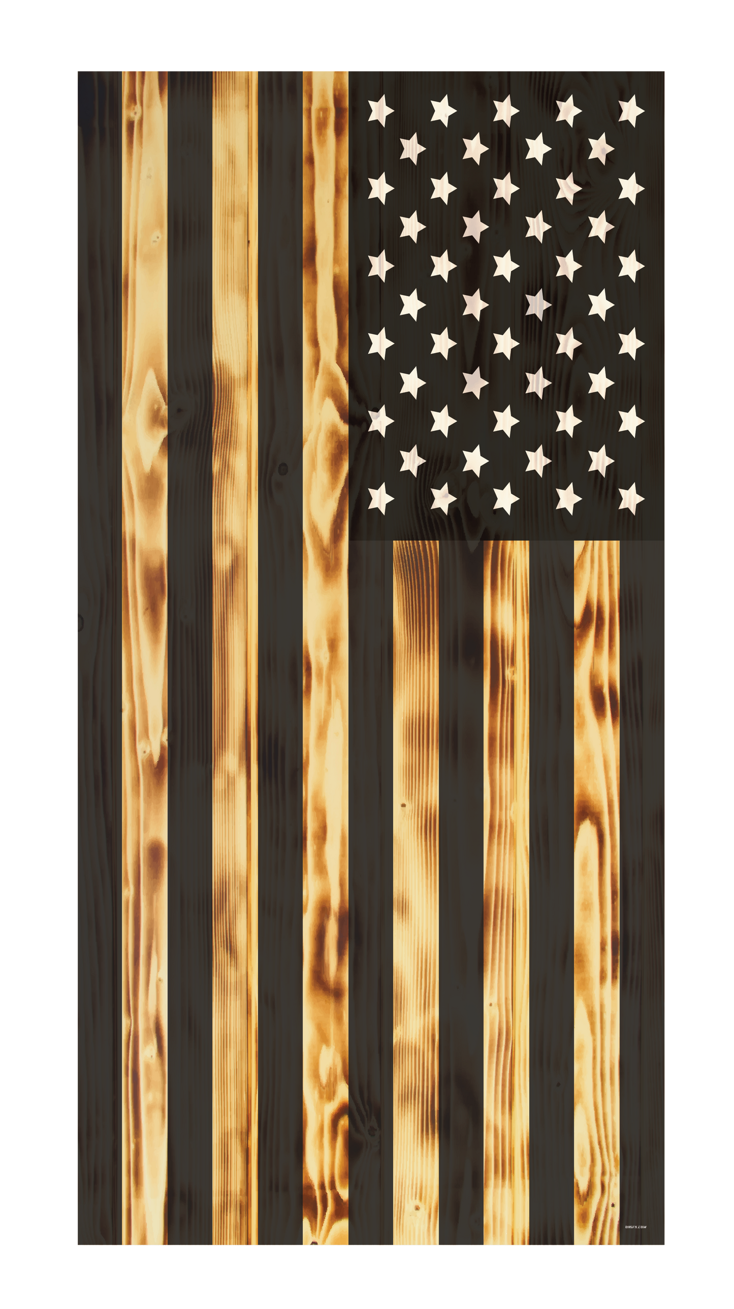 Wood Grain Flag Cornhole Board Skins (Pair)