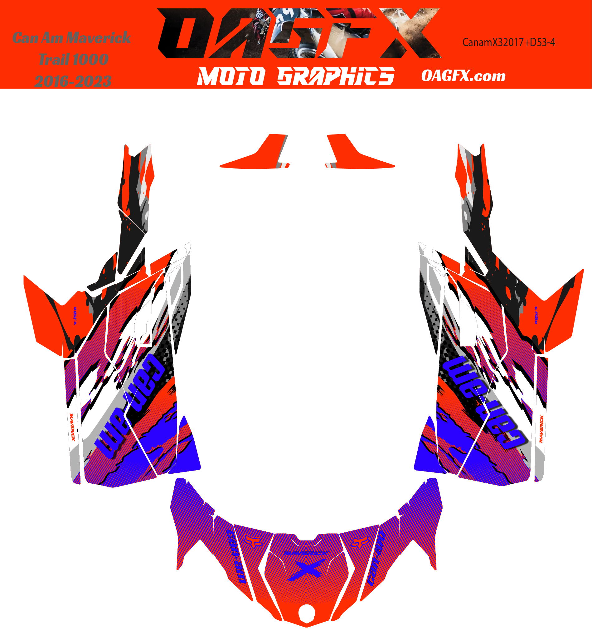 2016-2023 Can Am Maverick Trail 1000 Graphics Kit D53-4