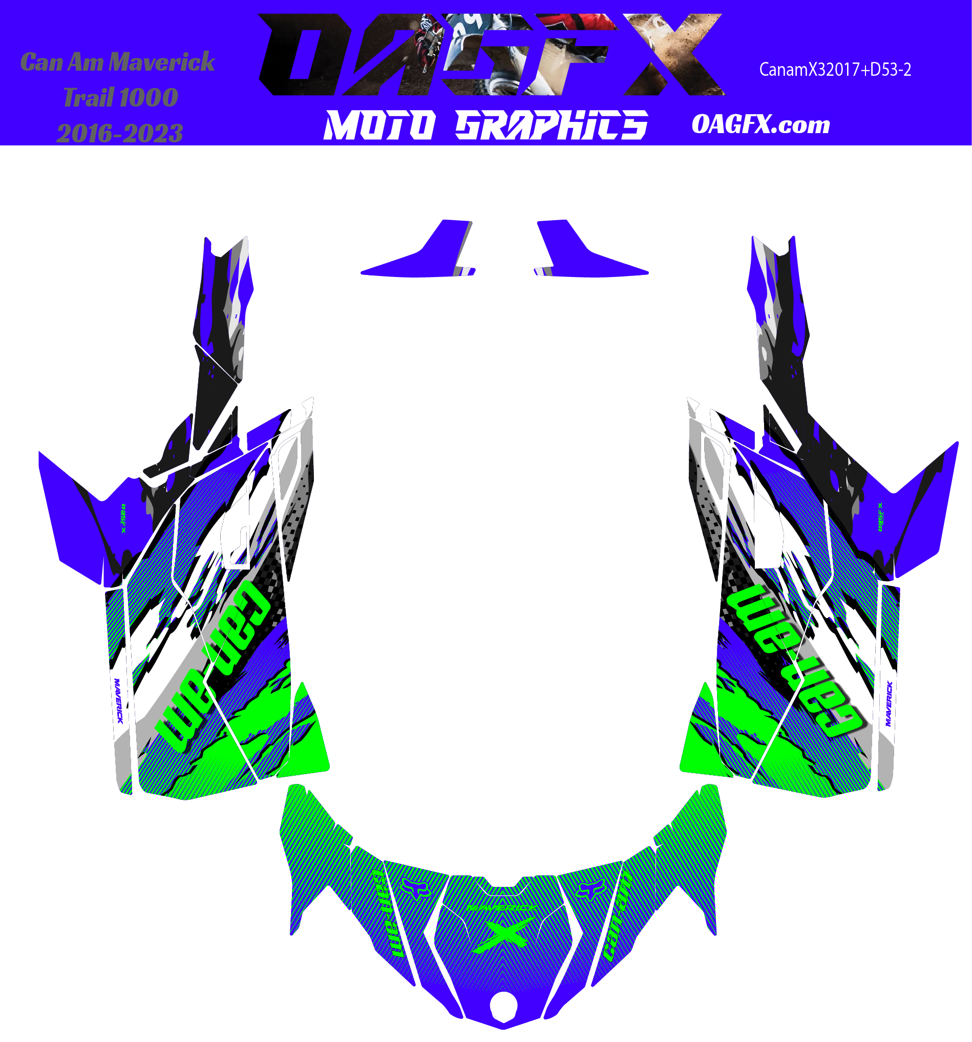 2016-2023 Can Am Maverick Trail 1000 Graphics Kit D53-2