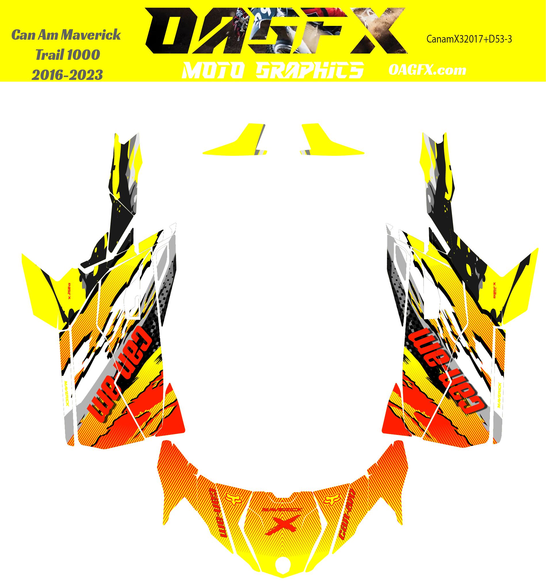 2016-2023 Can Am Maverick Trail 1000 Graphics Kit D53-3