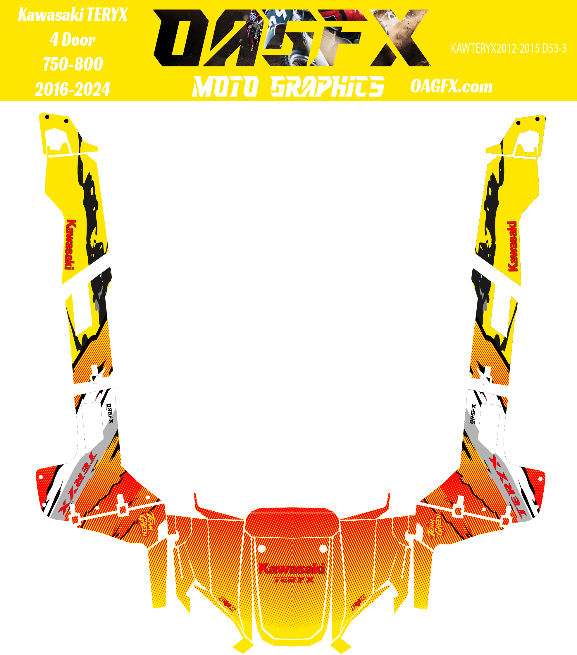 2016-2025 Kawasaki Teryx 4 750 800 Graphic Kit Pro Edition D53-3