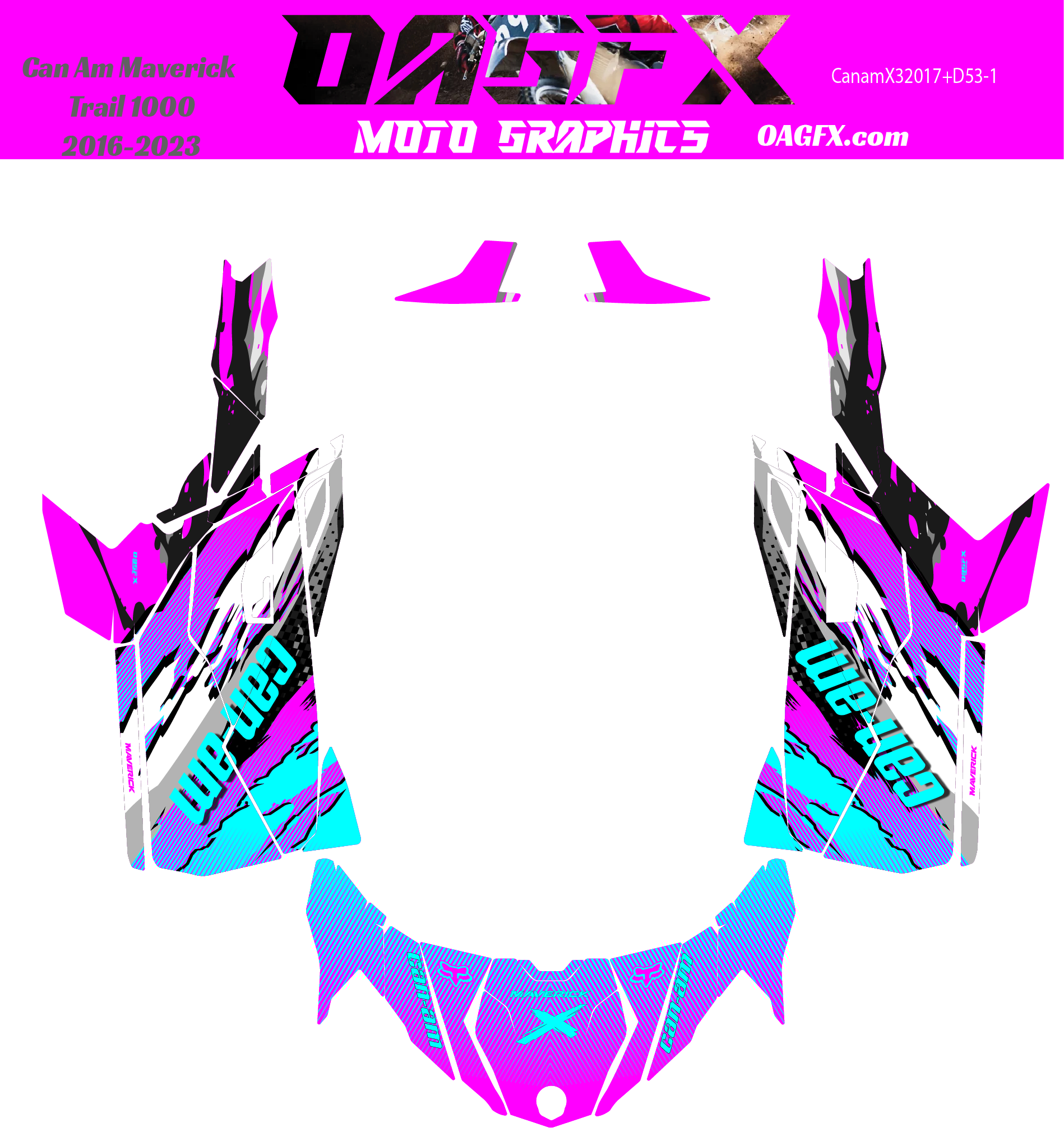 2016-2023 Can Am Maverick Trail 1000 Graphics Kit D53-1