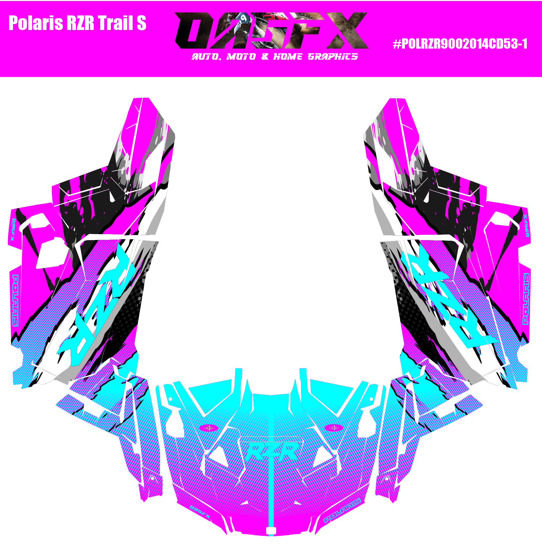 Polaris RZR Trail S OAGFX Graphics Kit D53-1 Wild