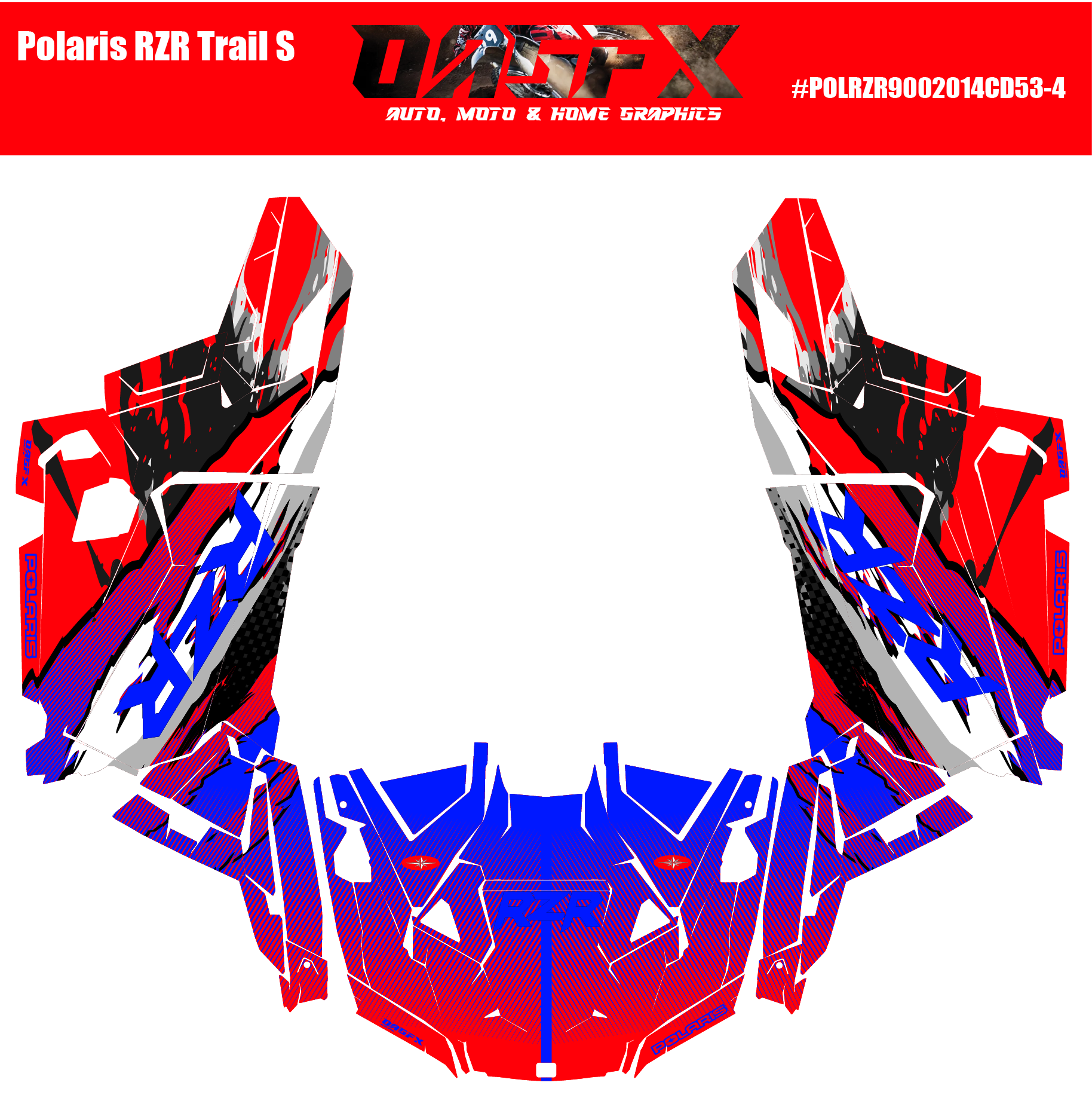 Polaris RZR Trail S OAGFX Graphics Kit D53-4 Wild
