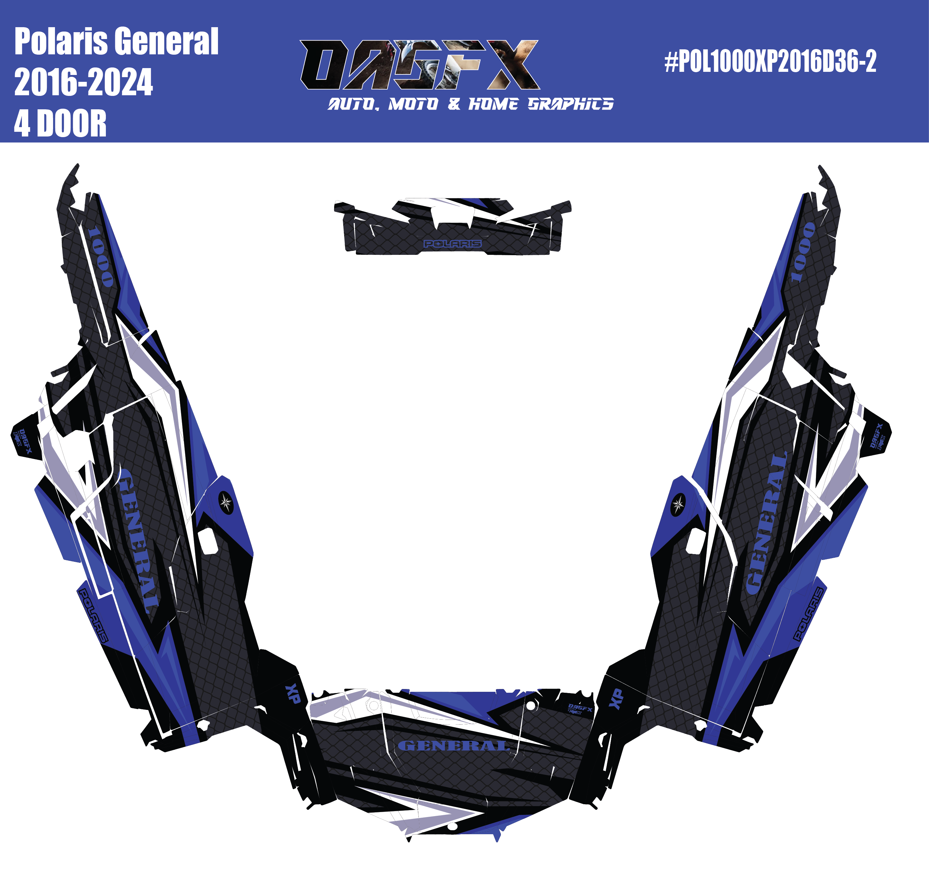 2020-2025 Polaris General XP 4 Door 1000 Graphics Kit D36-2