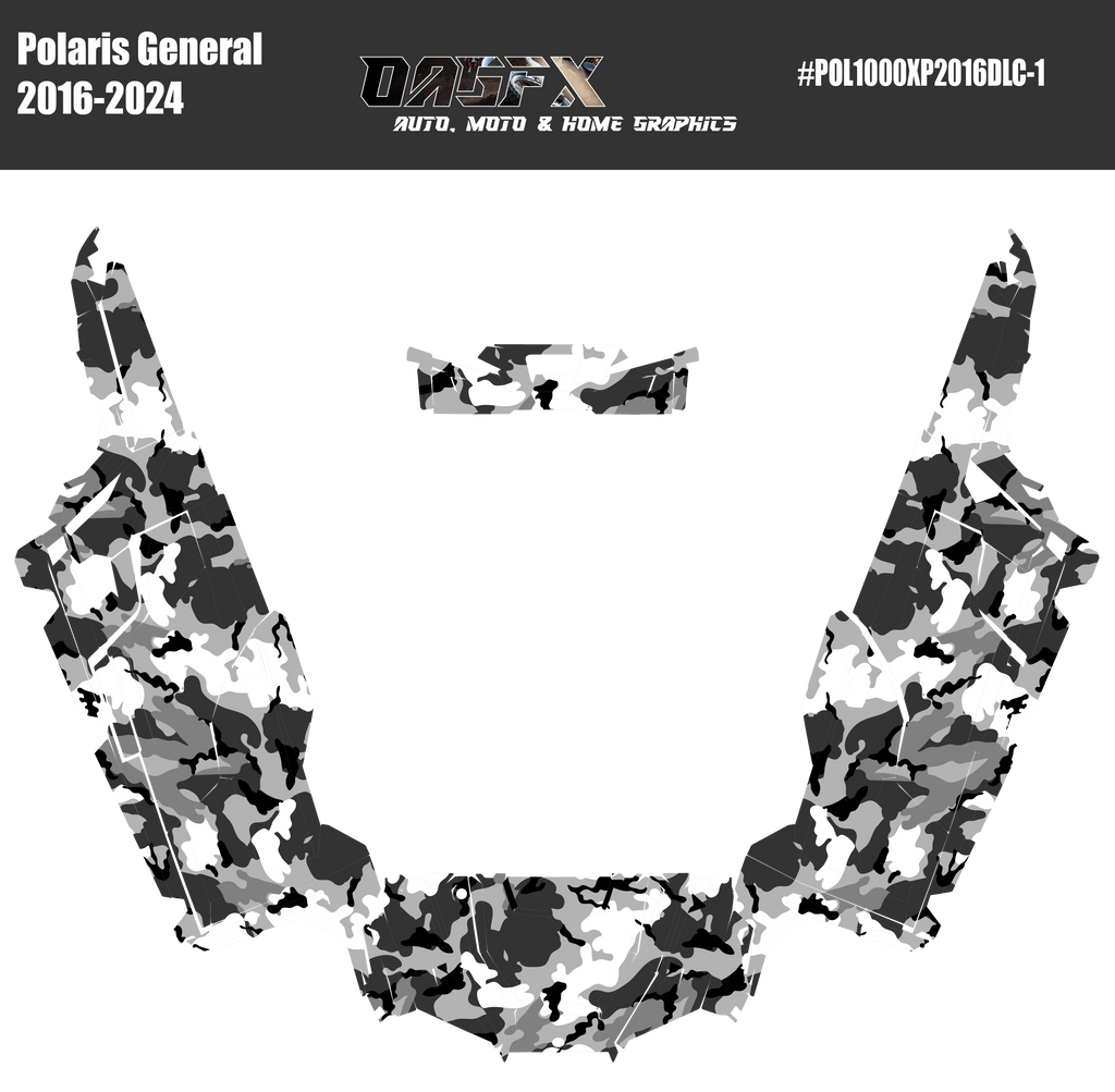 2020-2025 Polaris General XP 4 Door 1000 Graphics Kit DLC-1 Light Camo