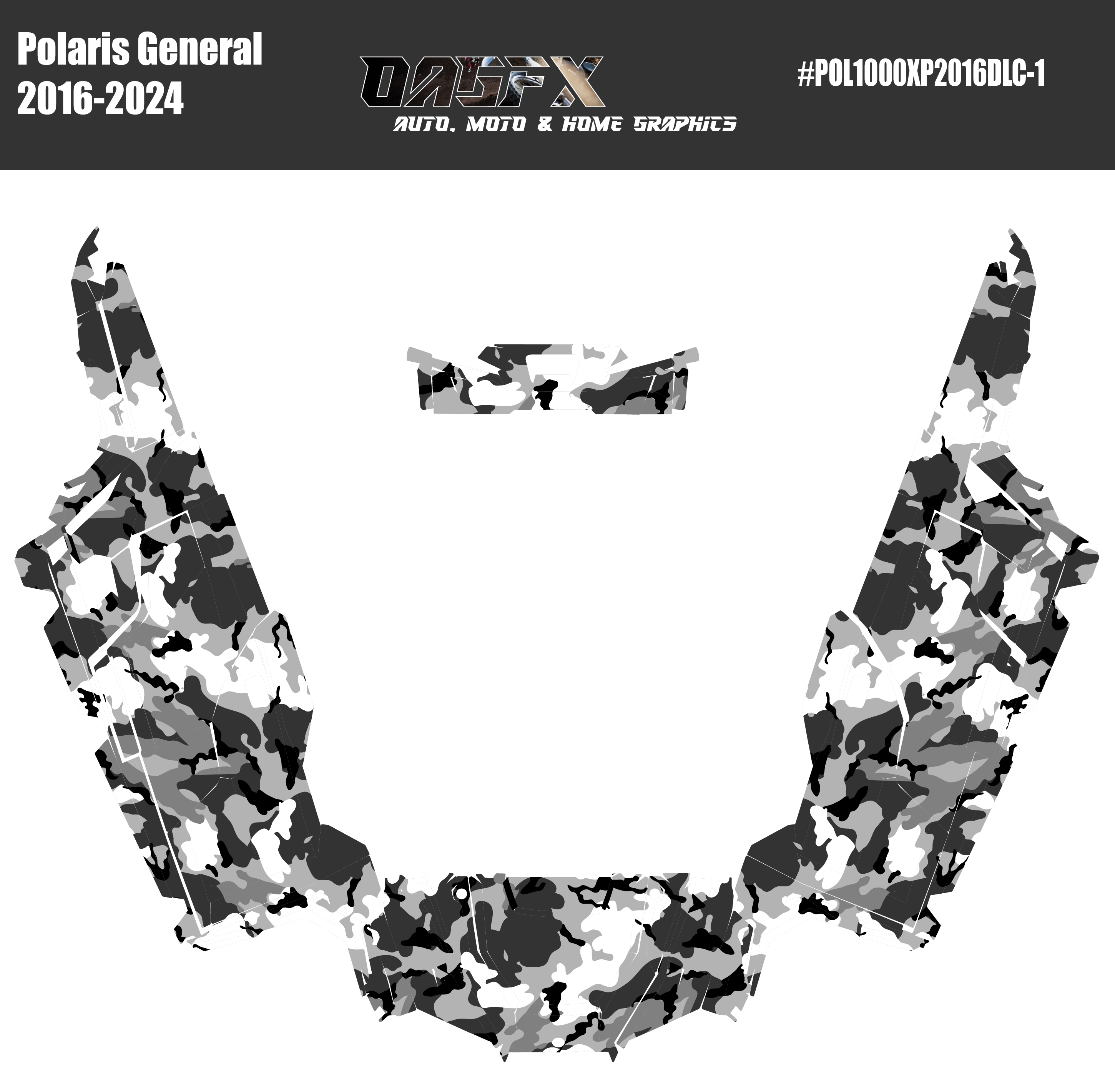 2020-2025 Polaris General XP 4 Door 1000 Graphics Kit DLC-1 Light Camo
