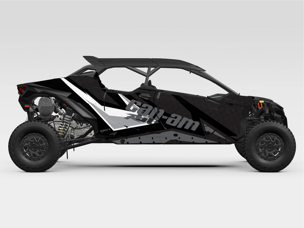2025 Can Am Maverick R Max 4 Door Graphics Kit   D36-3 Stealth OAGFX Racing