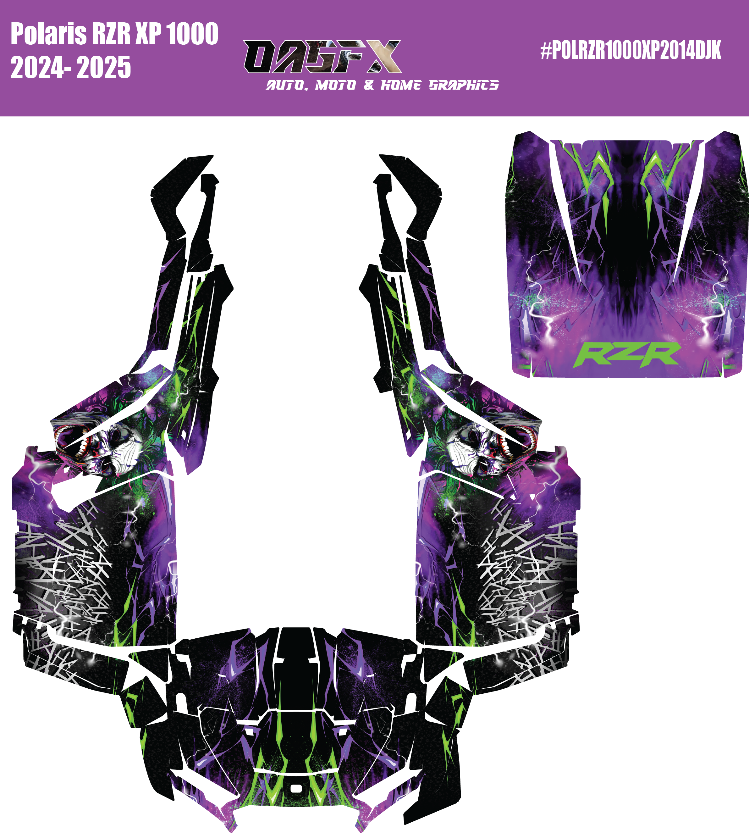 2024-2025 Polaris RZR XP 1000 Graphics Kit DJK Joker Graphics