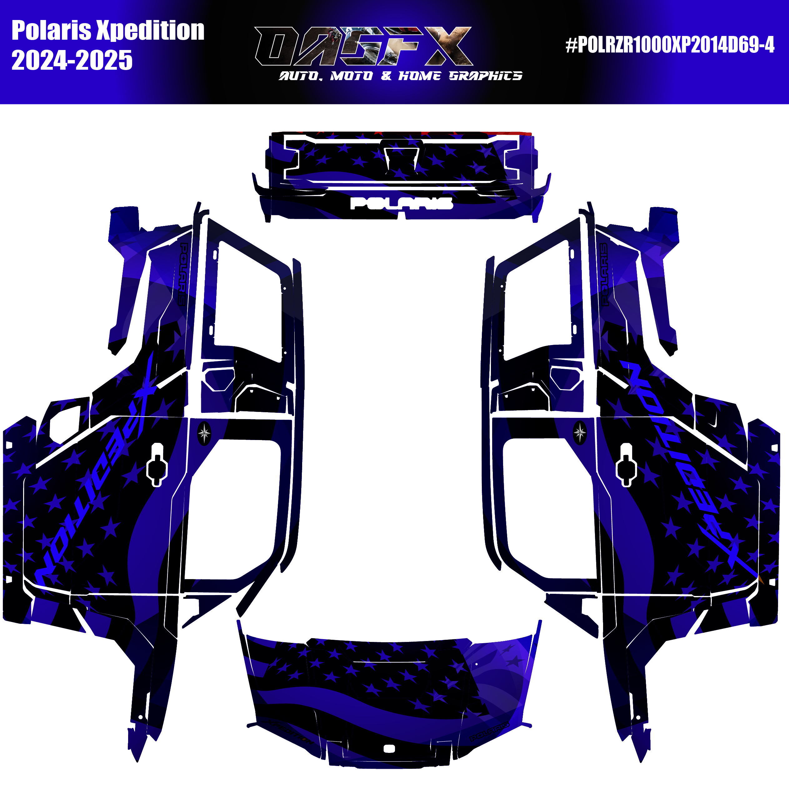 2024-2025 Polaris Xpedition Graphics D69-4 USA Flag