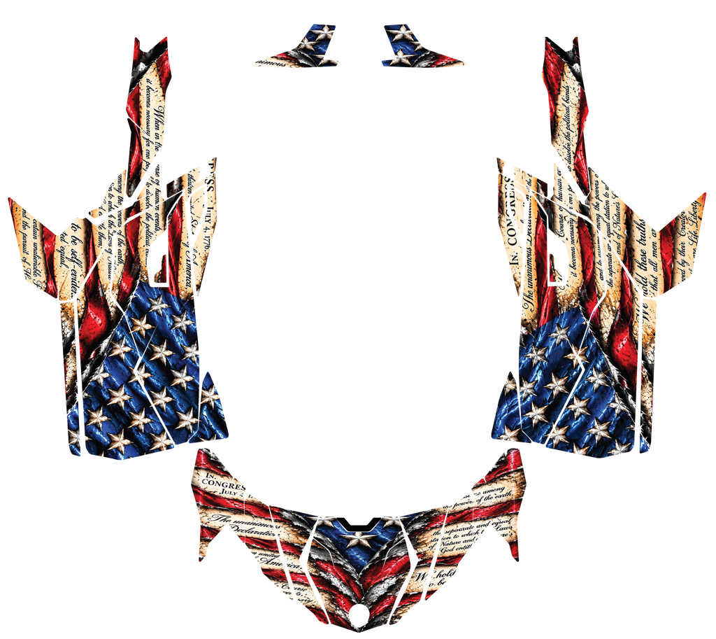 2016-2023 Can Am Maverick Trail 1000 USA Flag Graphics Kit USA Patriot