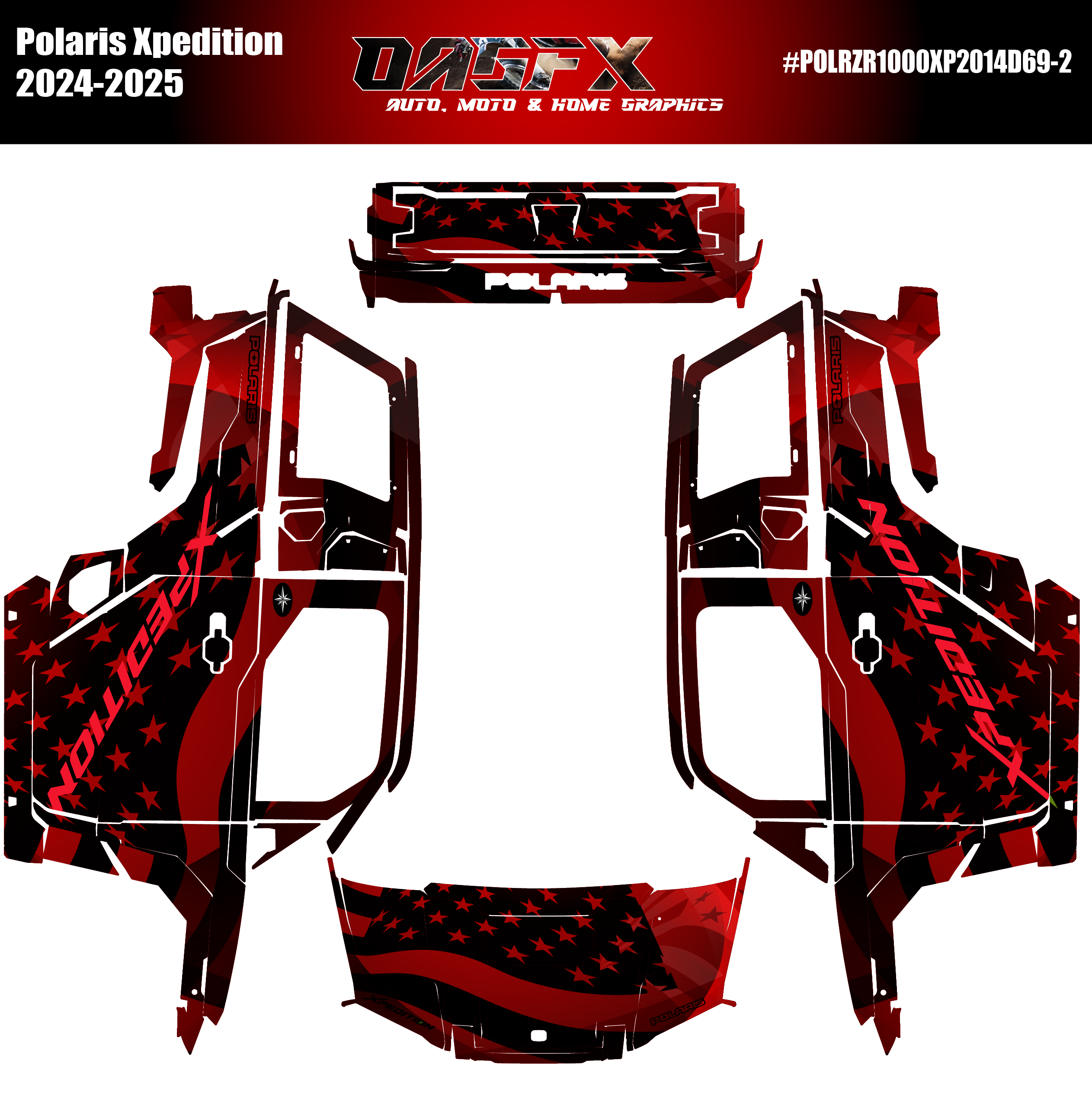 2024-2025 Polaris Xpedition Graphics D69-2 USA Flag