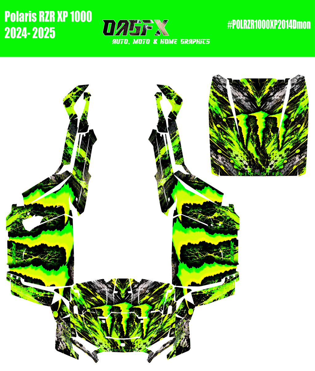 2024-2025 Polaris RZR XP 1000 Monster Graphics Kit DMon Monster