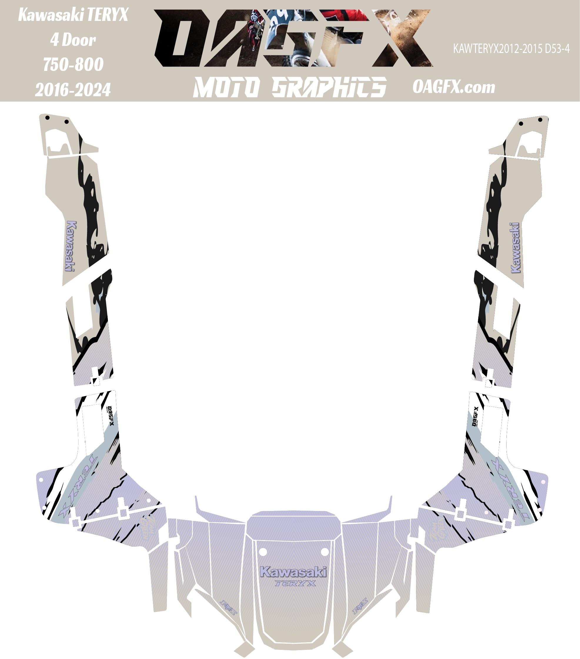 2016-2025 Kawasaki Teryx 4 750 800 Graphic Kit Pro Edition D53-4