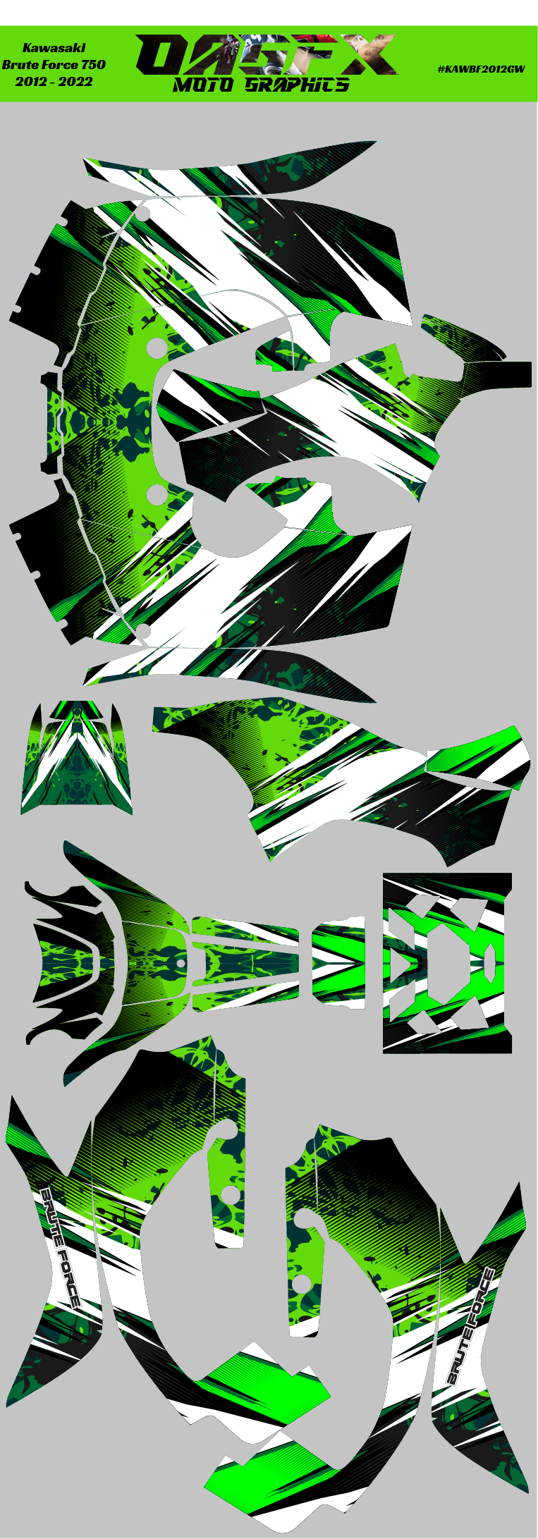 Graphics Kit for 2012-2022 Kawasaki Brute Force 750