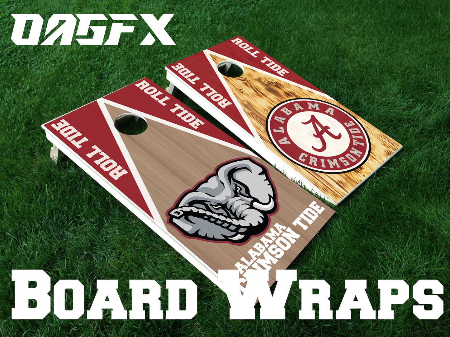 Alabama Crimson Tide Cornhole Board Skins (Pair)