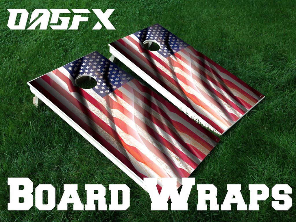 American Flag Cornhole Board Wrap\Skins (Pair)