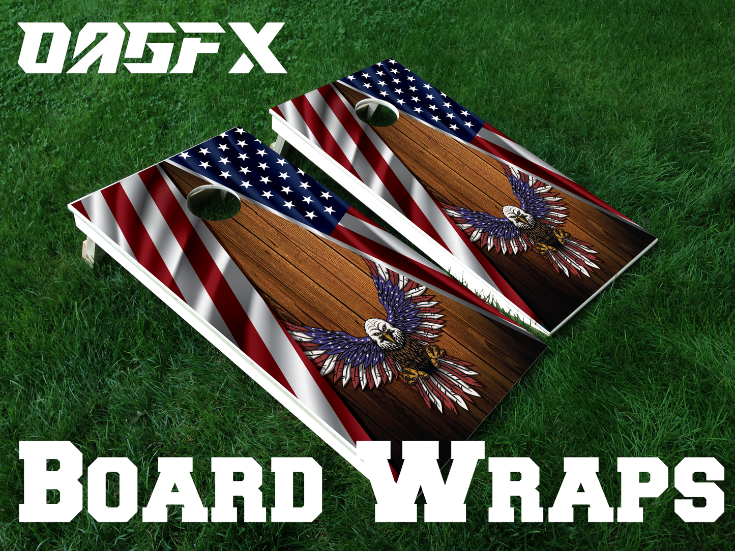 American Flag Cornhole Board Wrap\Skins (Pair)
