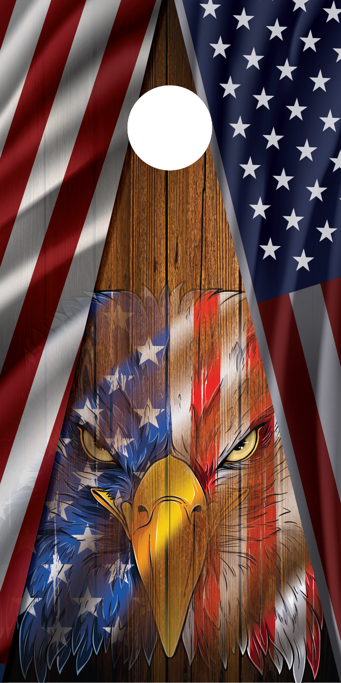 American Flag Cornhole Board Wrap\Skins (Pair)