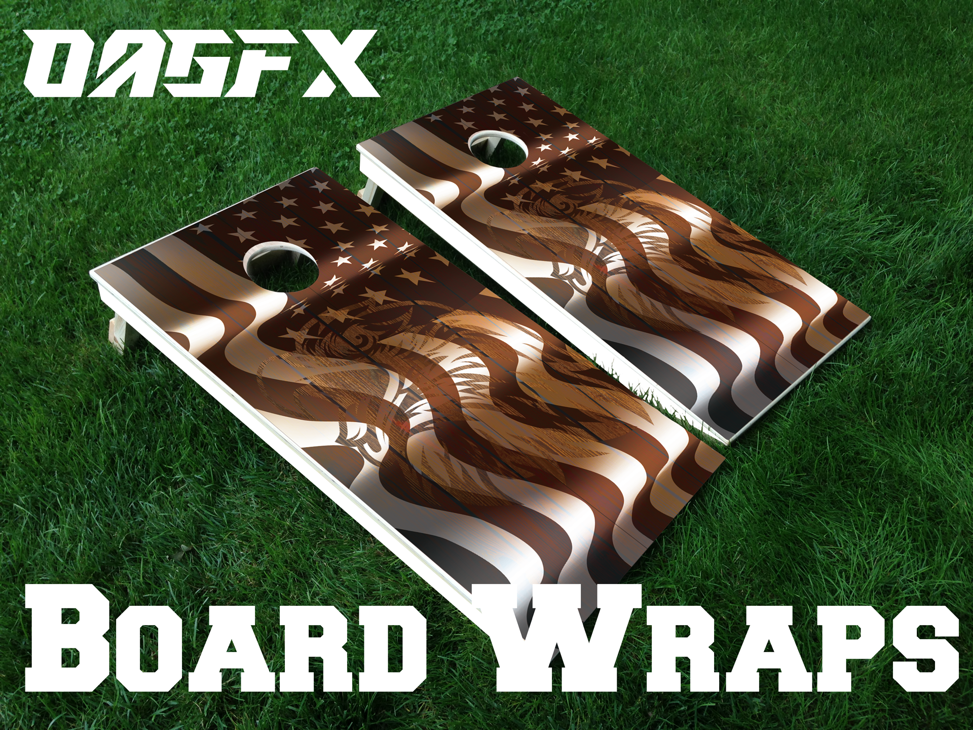 American Flag Cornhole Board Wrap\Skins (Pair)