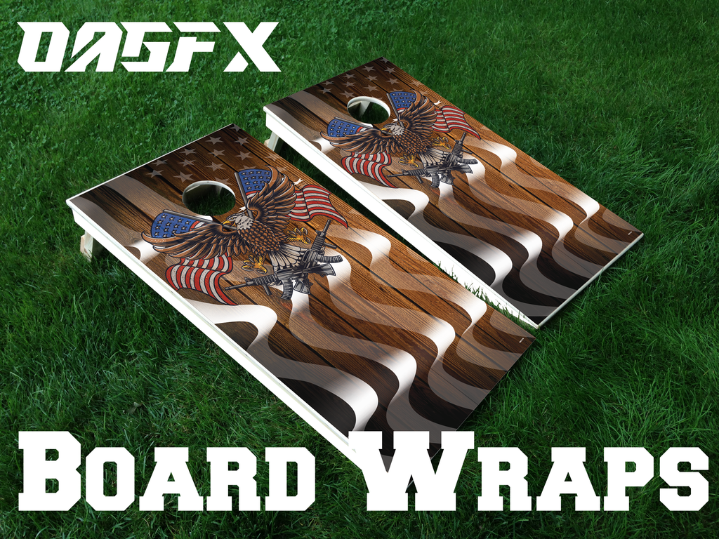 American Flag Cornhole Board Wrap\Skins (Pair)