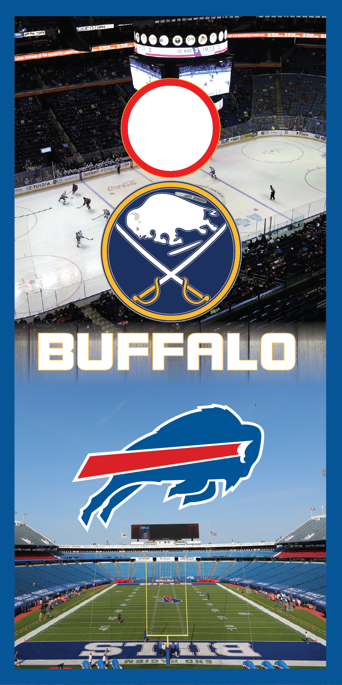 Buffalo Bills\Sabres Cornhole Board Skins (Pair)