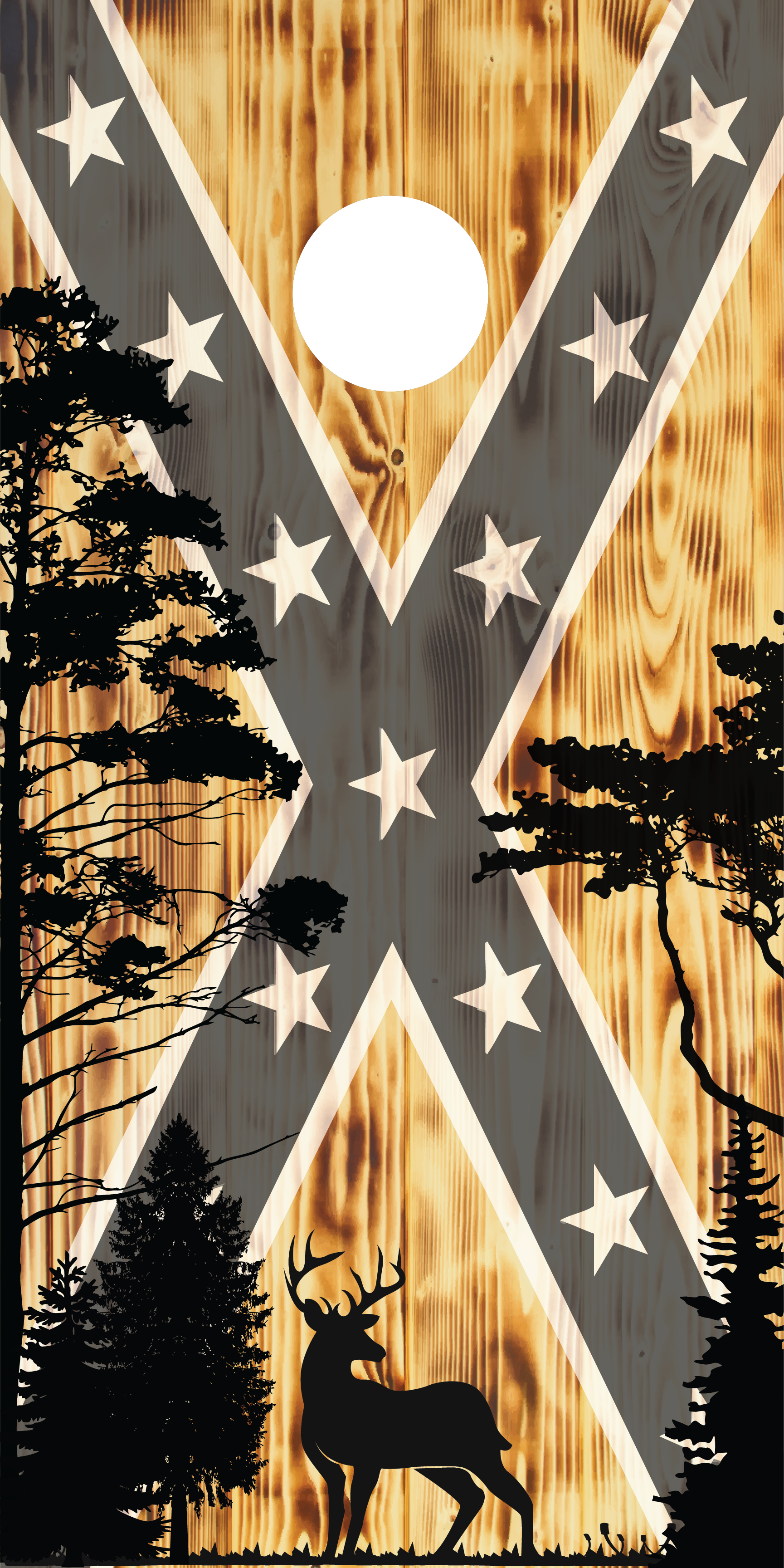 Rebel Flaq Deer Cornhole Board Skins