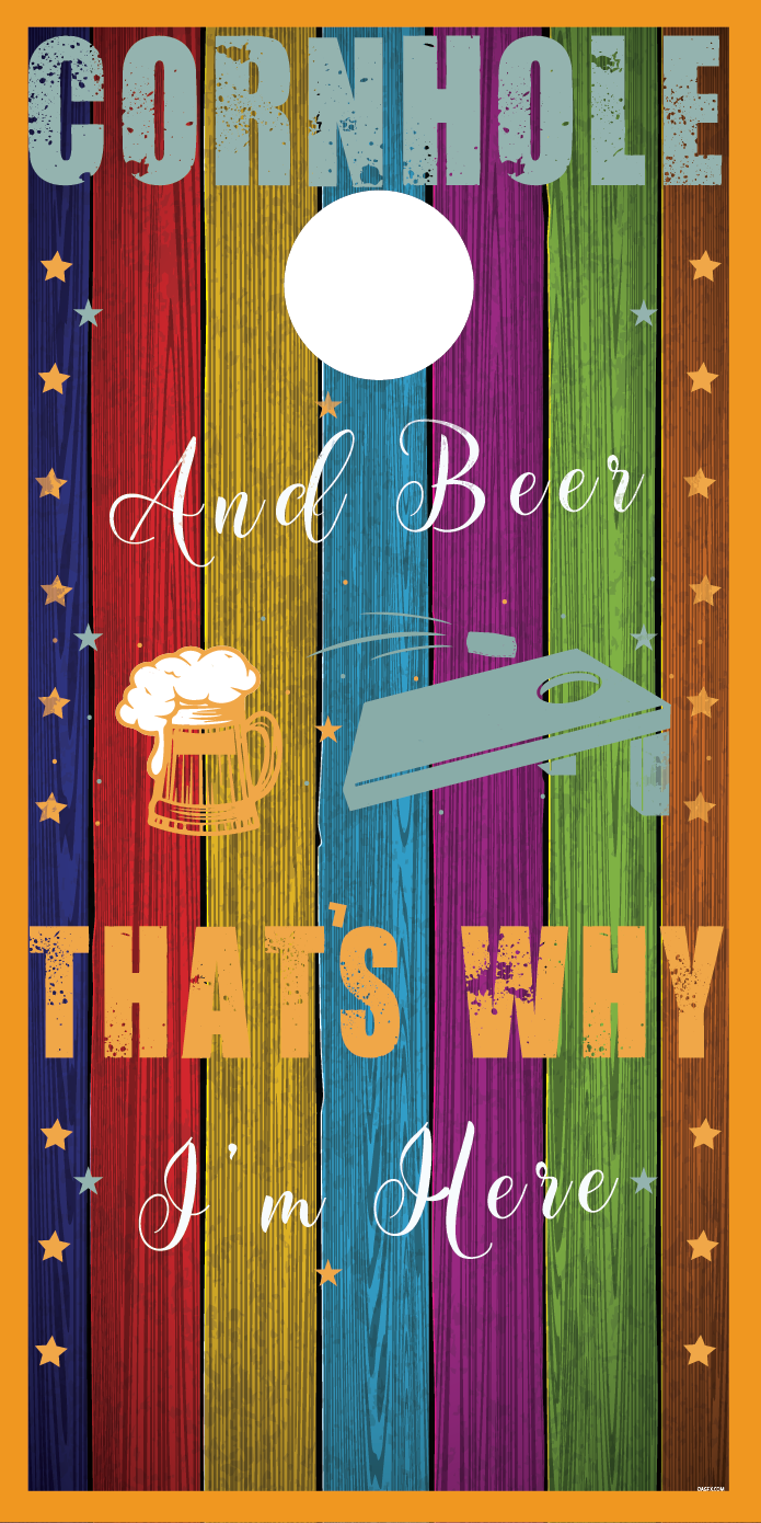 Cornhole & Beer Cornhole Board Skins (Pair)