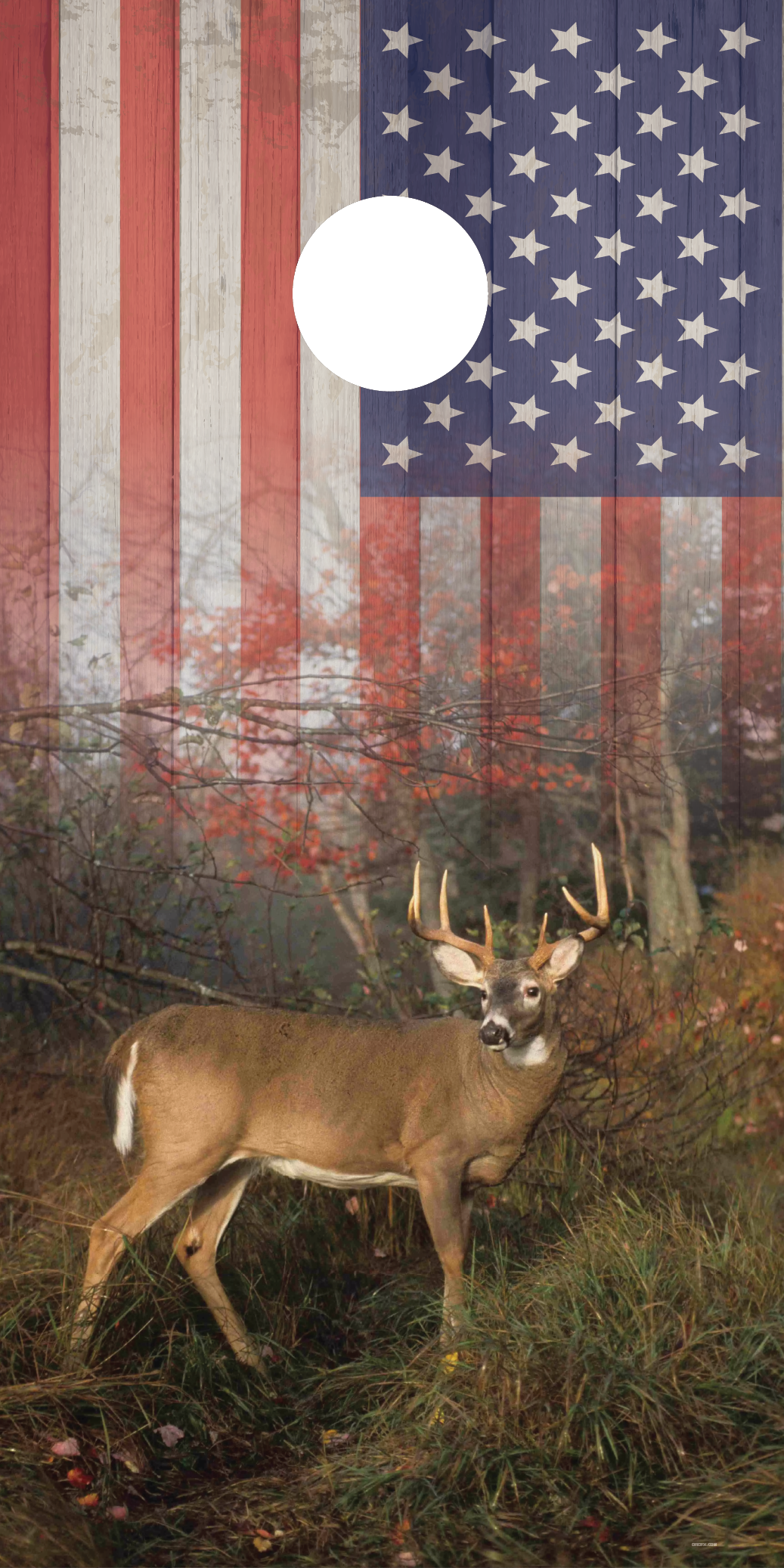 Deer \ Hunting Flag Cornhole Board Skins (Pair) D3