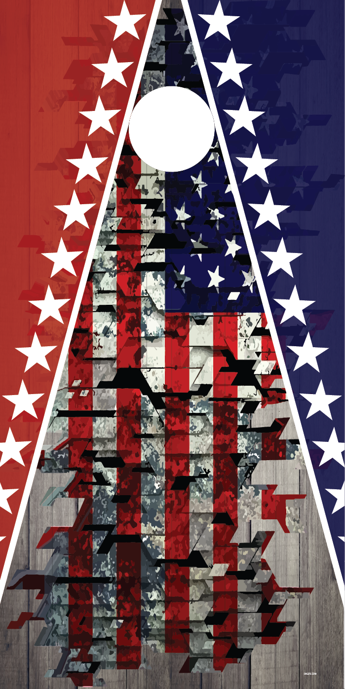 American Flag Design Cornhole Board Skins (Pair)