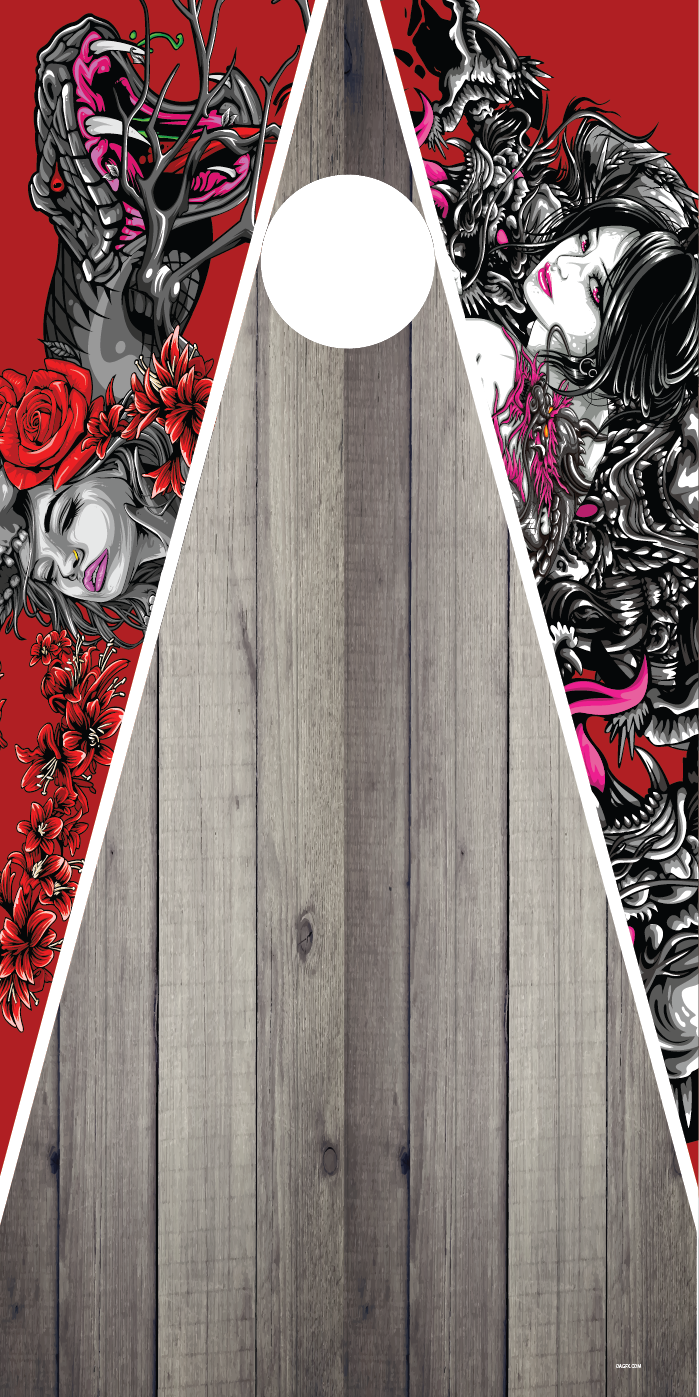 G Snake Design Cornhole Board Skins (Pair)