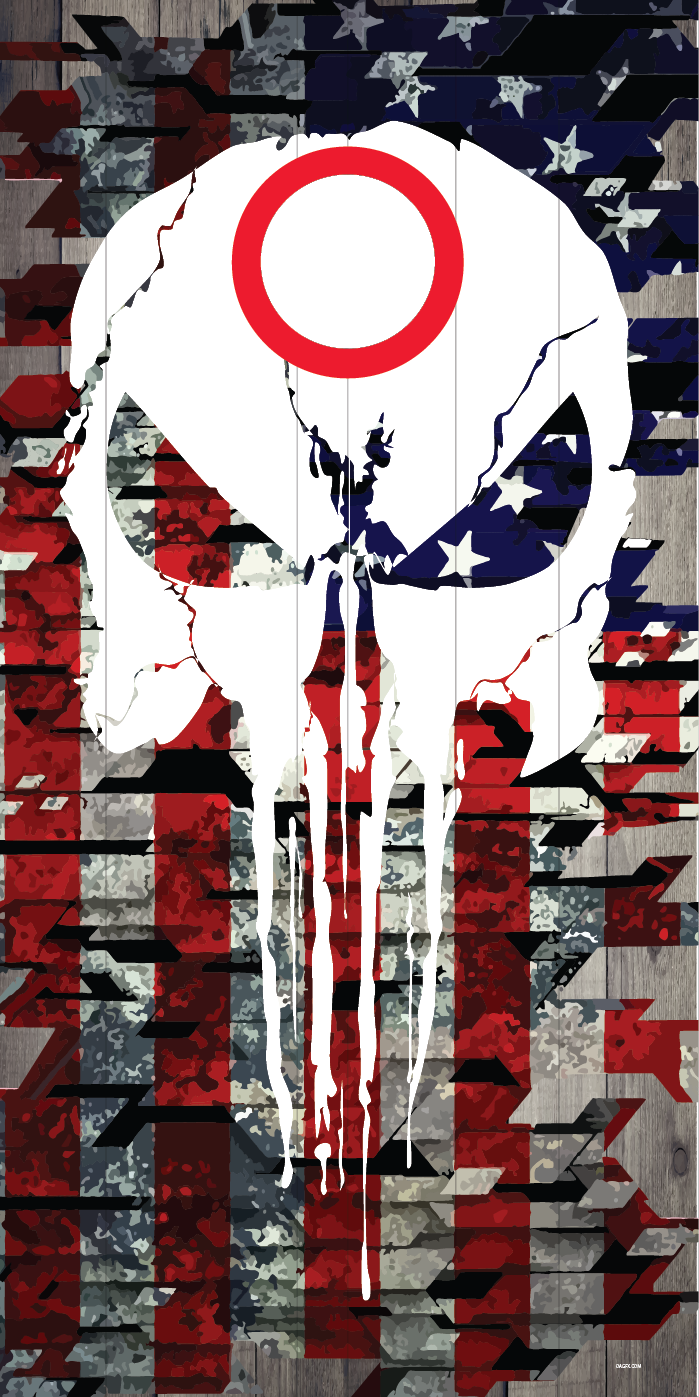 Punisher Flag Cornhole Board Skins (Pair)